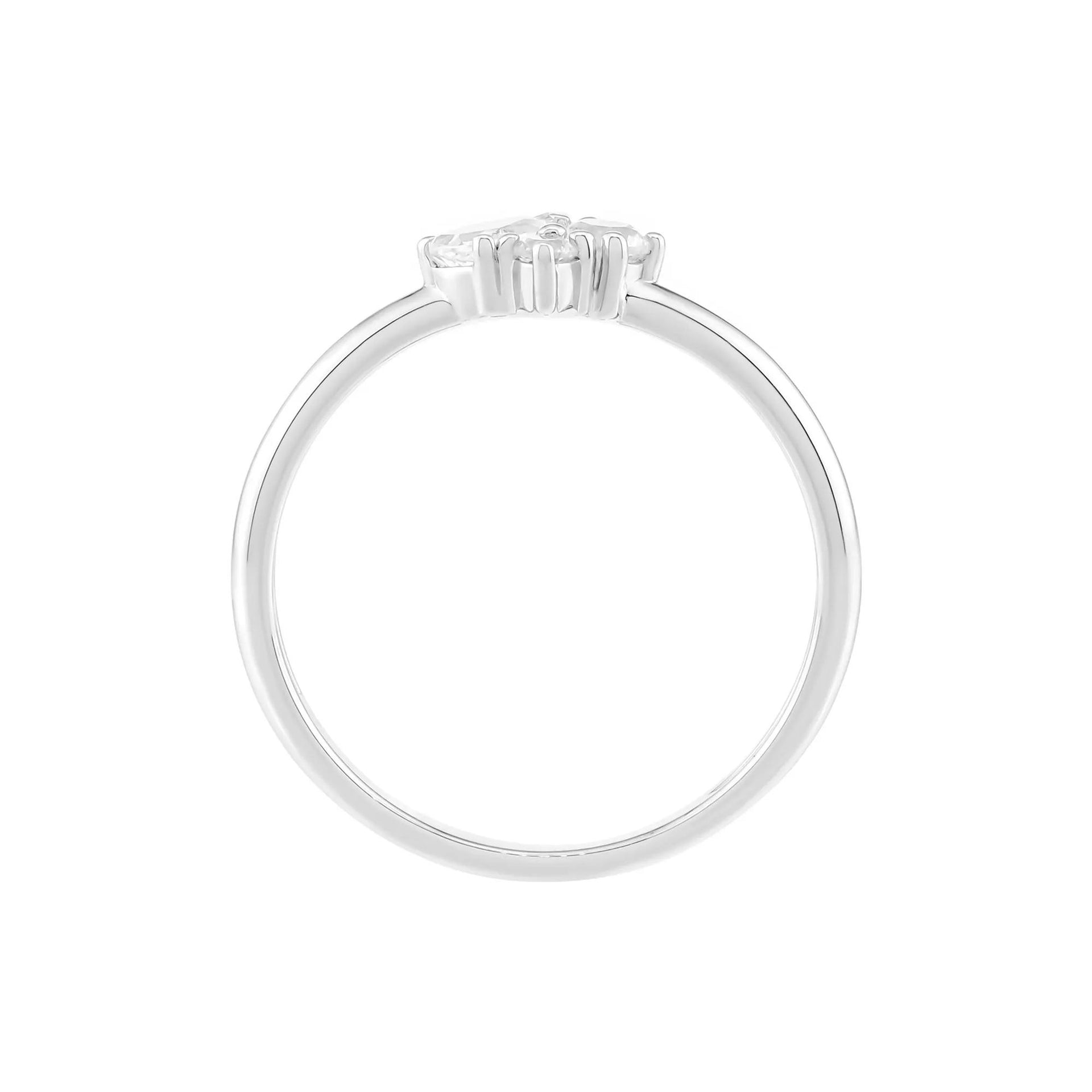 Lab-Created White Sapphire Three-Stone Stack Ring .925 Sterling Silver Round Brilliant Cut Size 7.5 1.5mm