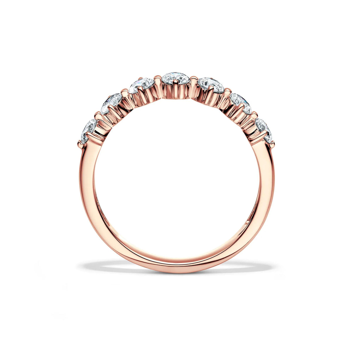 3/4 CT. Tw. Lab Grown Diamond Anniversary Band Ring 10K Rose Gold Size 8 2mm