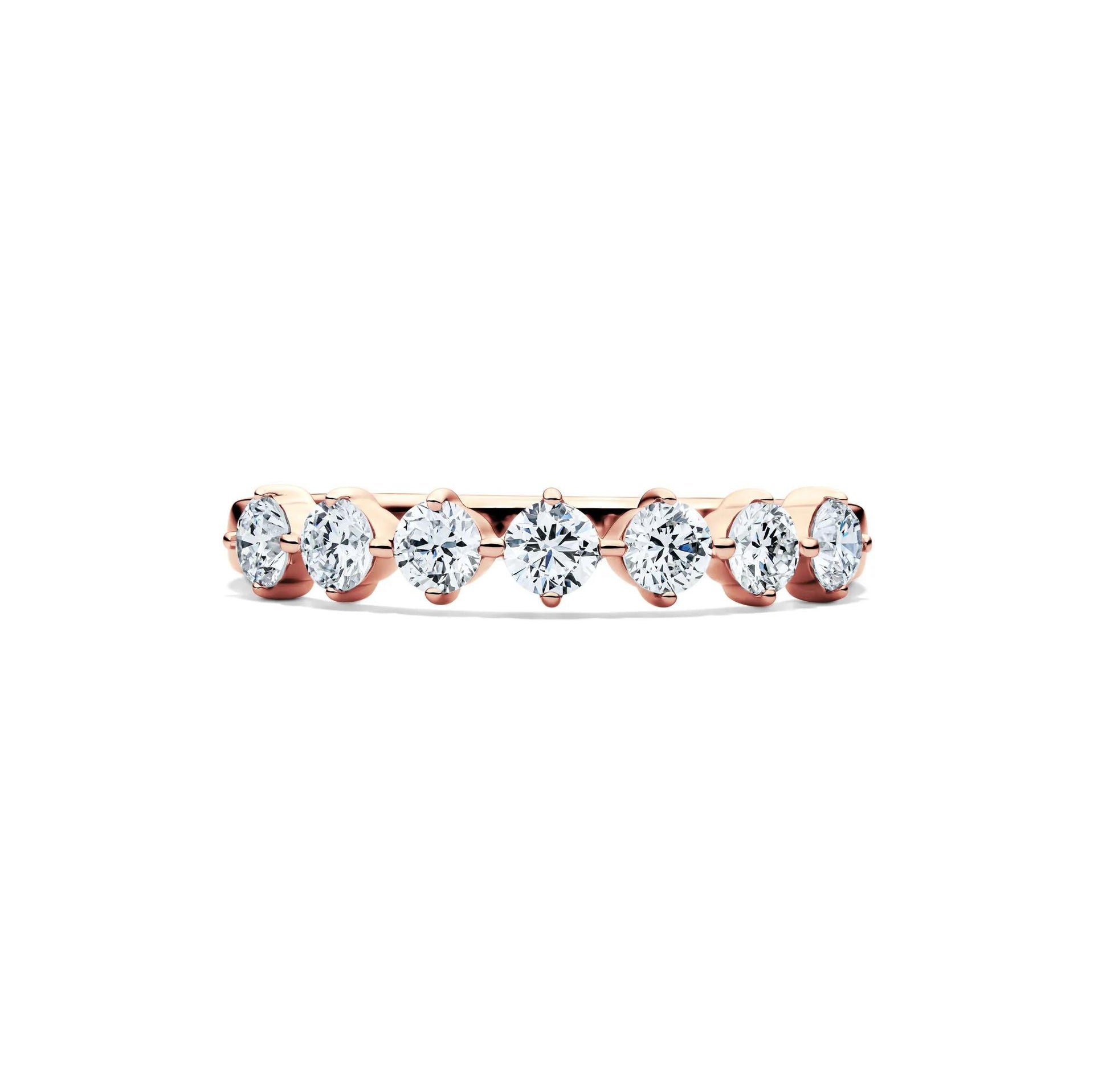 3/4 CT. Tw. Lab Grown Diamond Anniversary Band Ring 10K Rose Gold Size 5 2mm