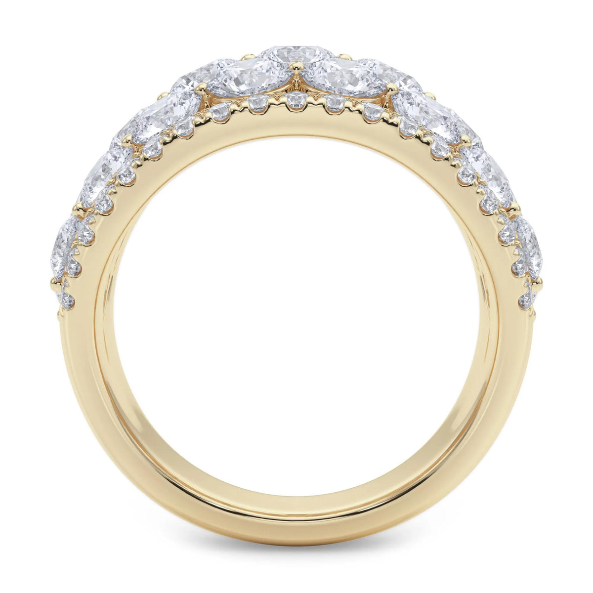 4 CT. Tw. Lab Grown Diamond Anniversary Band Ring 14K Yellow Gold Round Brilliant Cut Size 9