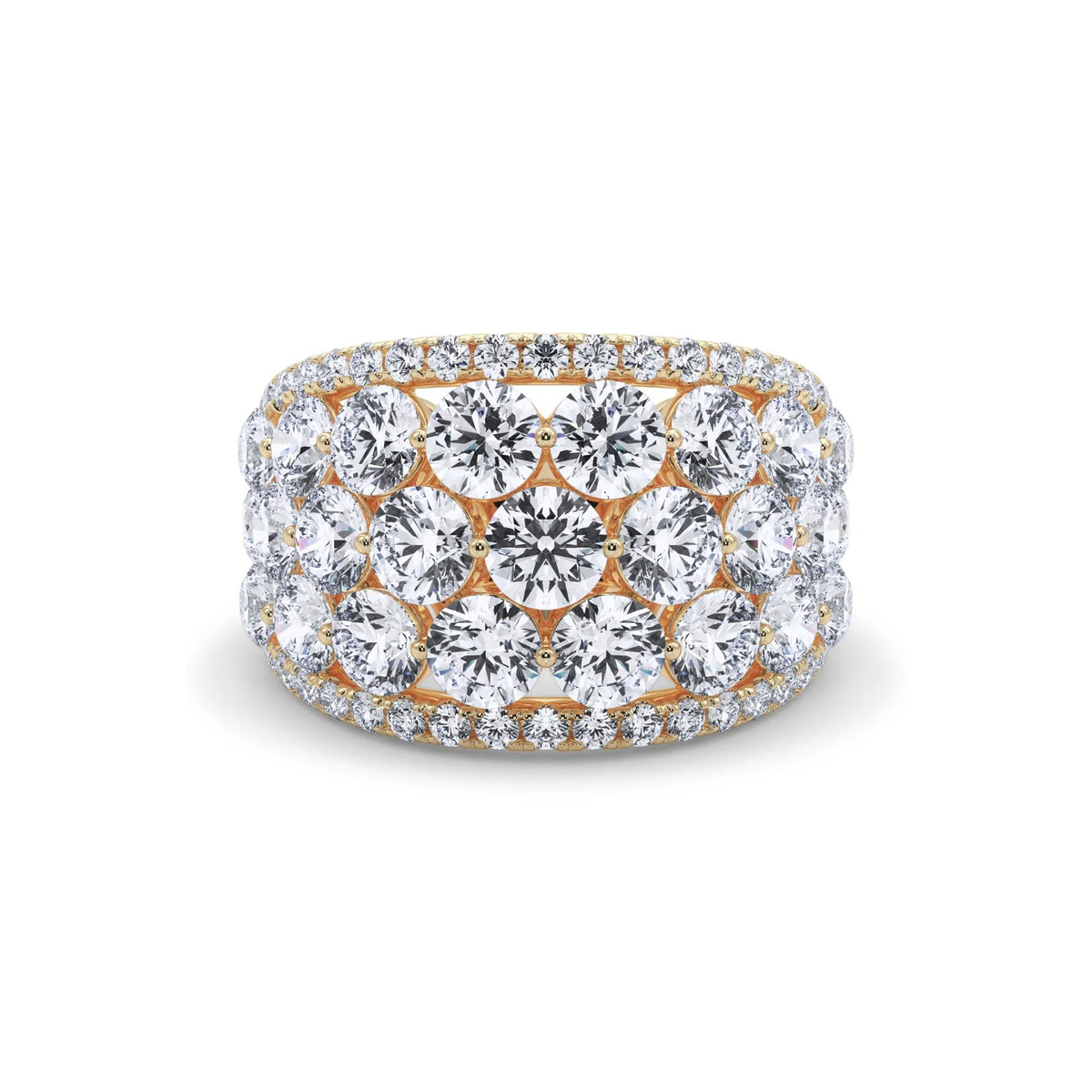 4 CT. Tw. Lab Grown Diamond Anniversary Band Ring 14K Yellow Gold Round Brilliant Cut Size 9