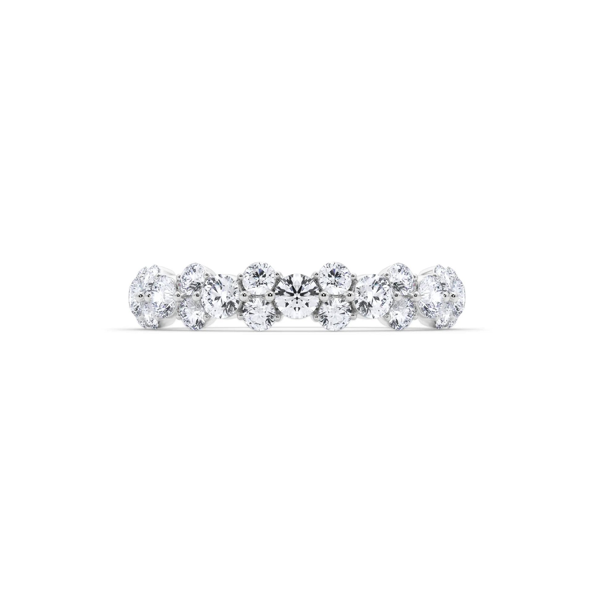 1 CT. Tw. Lab Grown Diamond Anniversary Band Ring 14K White Gold Round Brilliant Cut Size 5.5 4mm