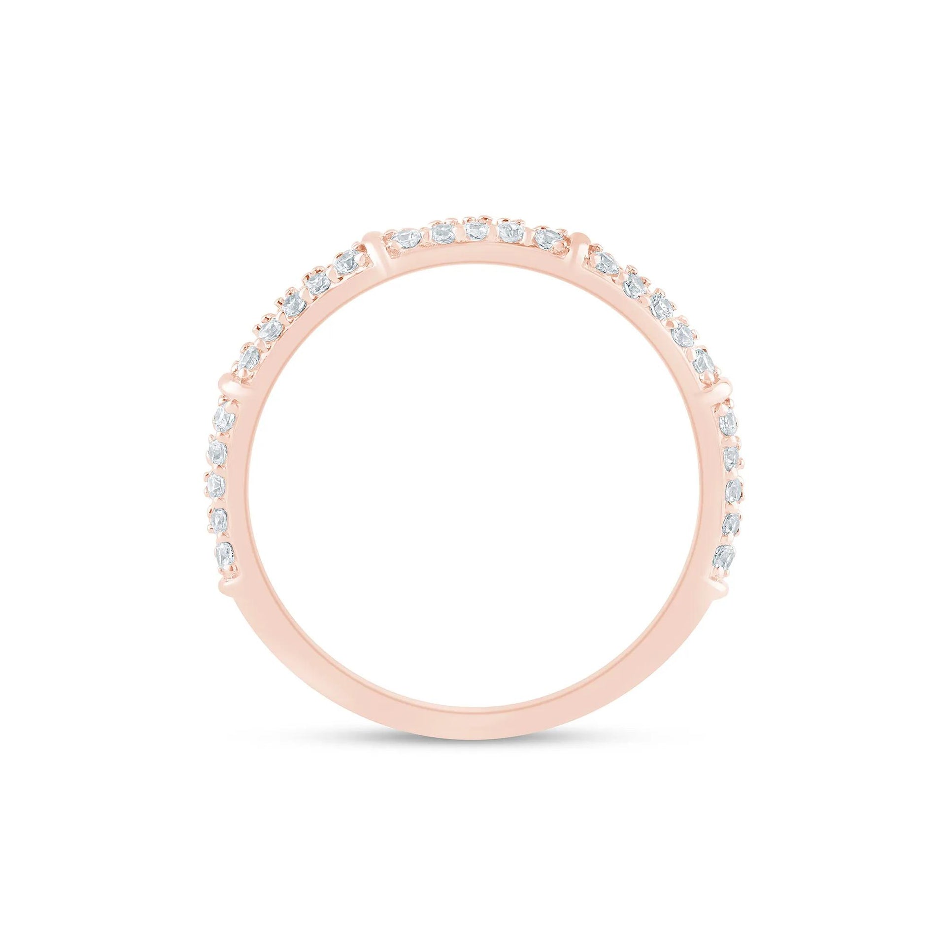 1/3 CT. Tw. Lab Grown Diamond Round Anniversary Band Ring 14K Rose Gold Size 8.5 1.5mm