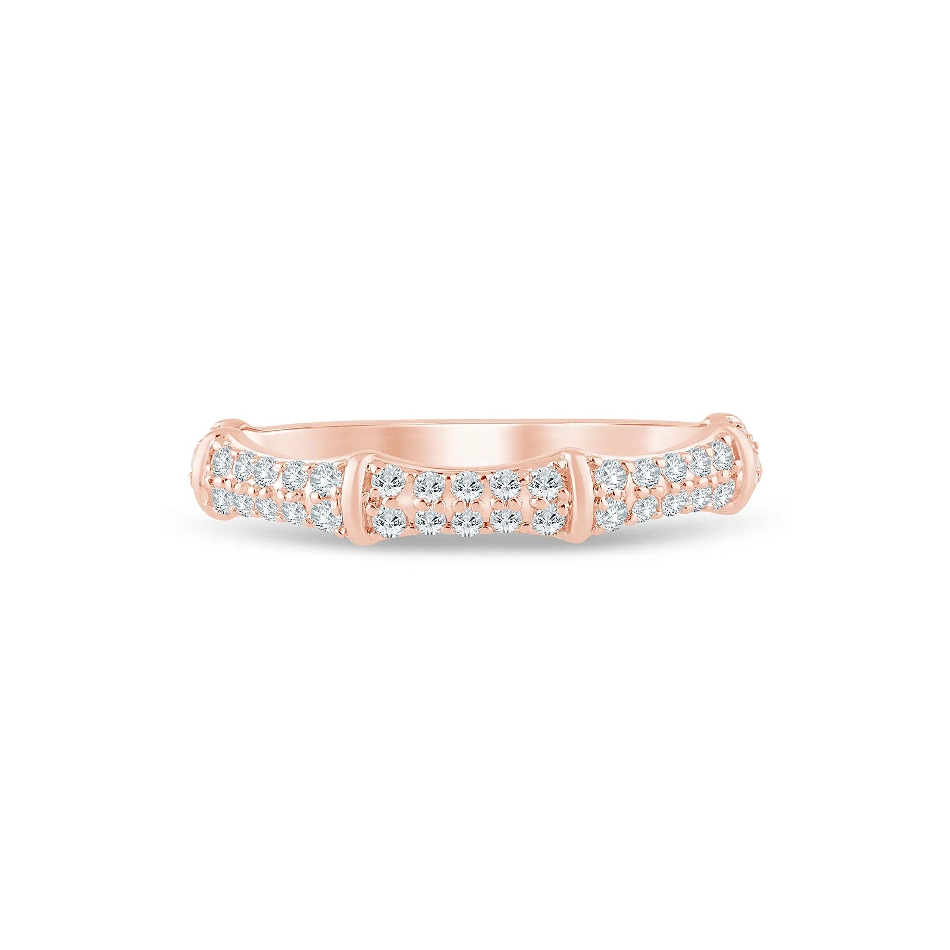 1/3 CT. Tw. Lab Grown Diamond Round Anniversary Band Ring 14K Rose Gold Size 8.5 1.5mm