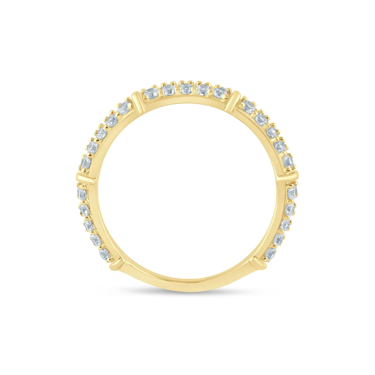 3/4 CT. Tw. Lab Grown Diamond Anniversary Band Ring 14K Yellow Gold Size 7.5 2mm