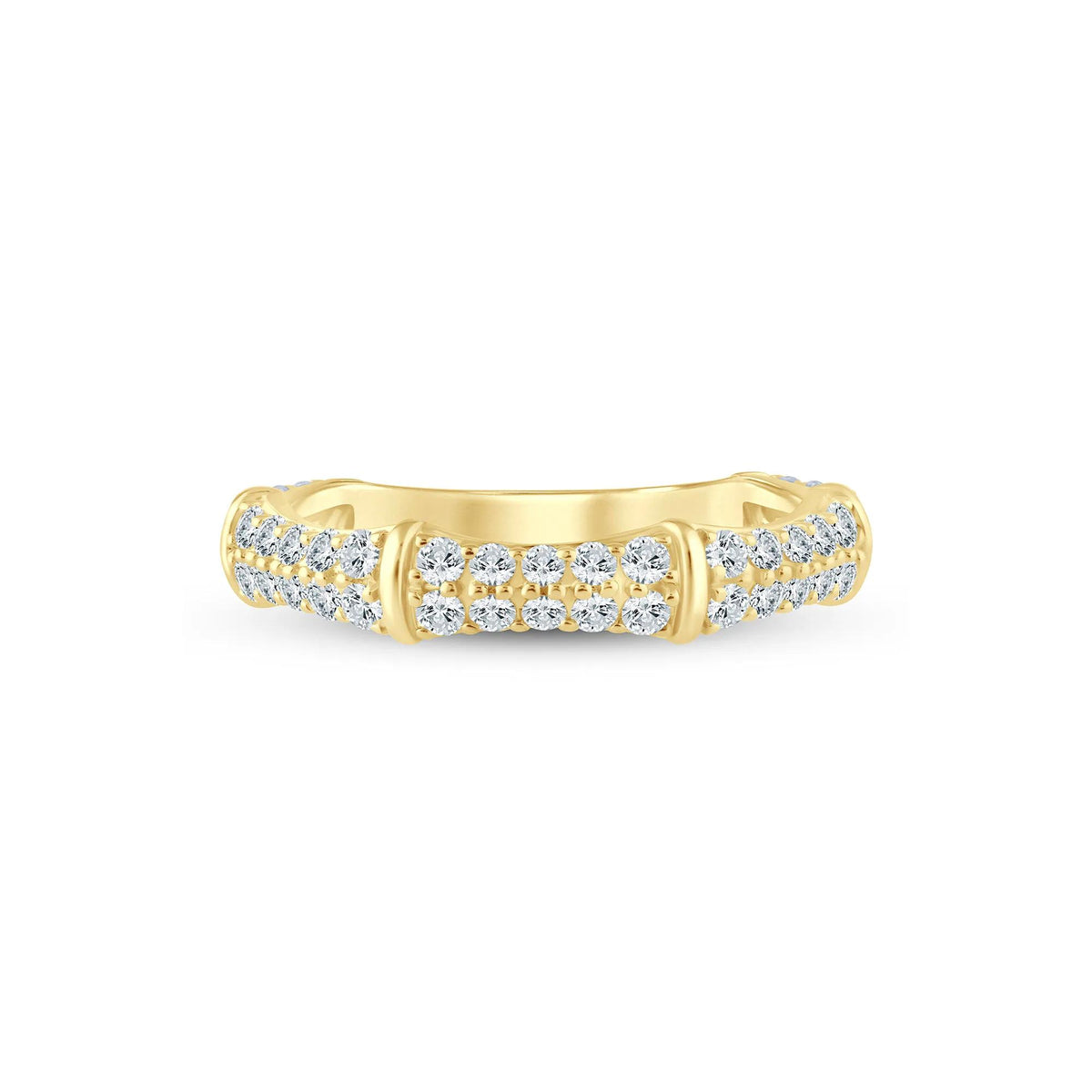 3/4 CT. Tw. Lab Grown Diamond Anniversary Band Ring 14K Yellow Gold Size 7.5 2mm