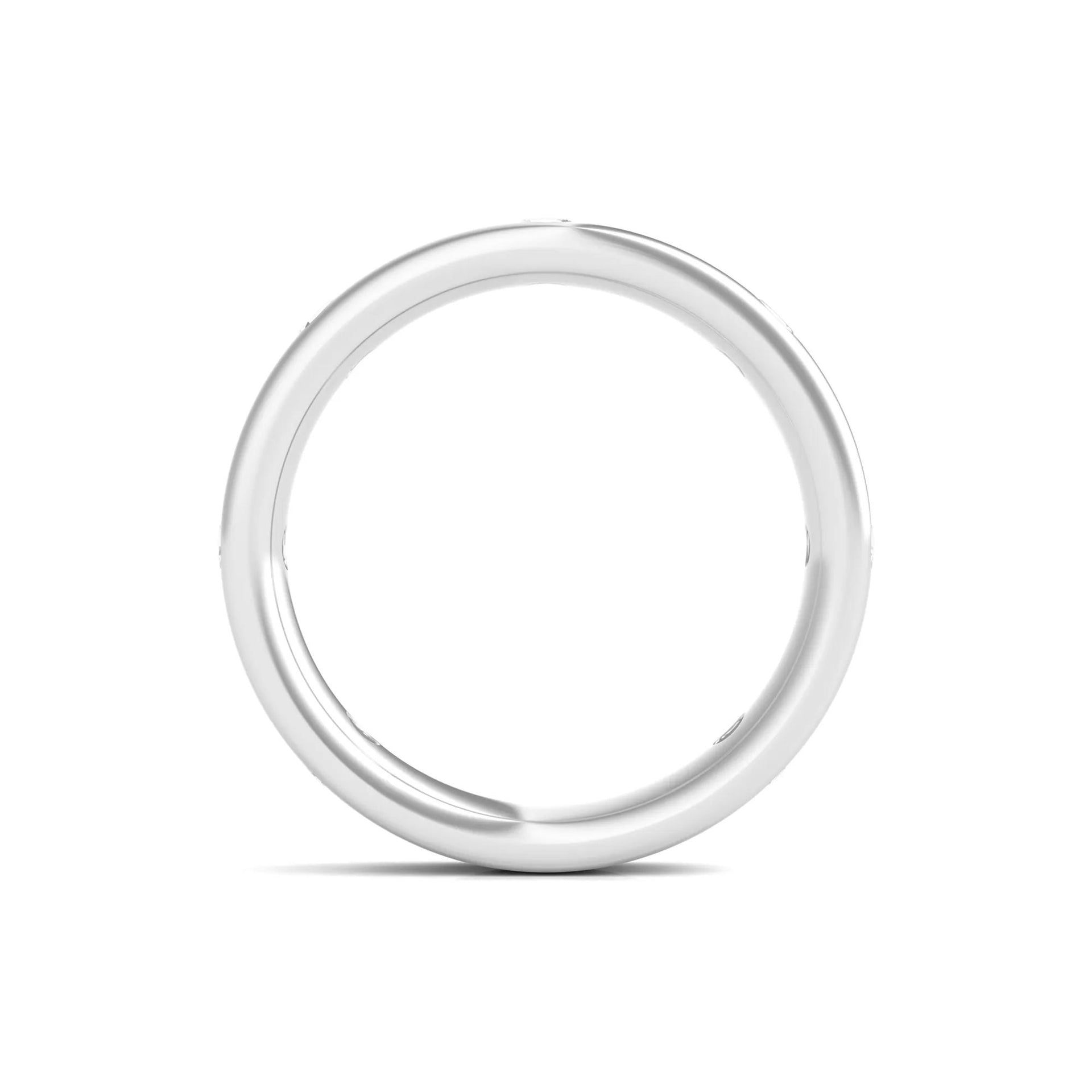 3/4 CT. Tw. Lab Grown Diamond Anniversary Band Ring Platinum Round Brilliant Cut White Size 5 4mm