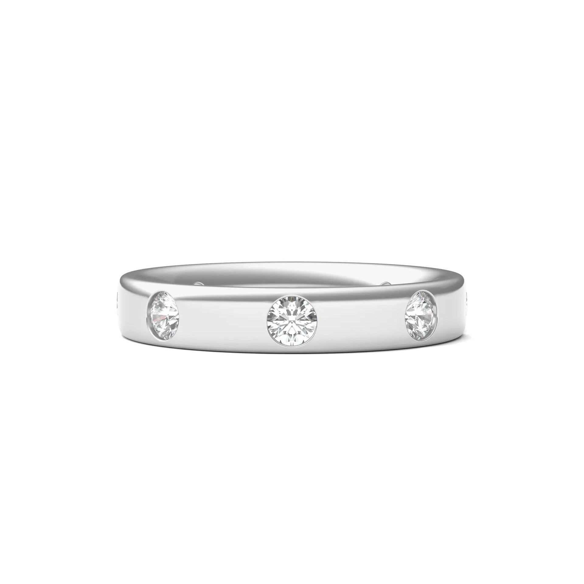 3/4 CT. Tw. Lab Grown Diamond Anniversary Band Ring Platinum Round Brilliant Cut White Size 5 4mm