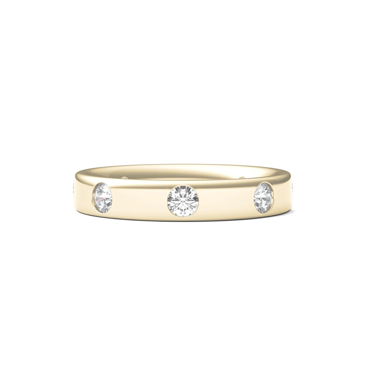 3/4 CT. Tw. Lab Grown Diamond Anniversary Band Ring 14K Yellow Gold Round Brilliant Cut Size 5 4mm