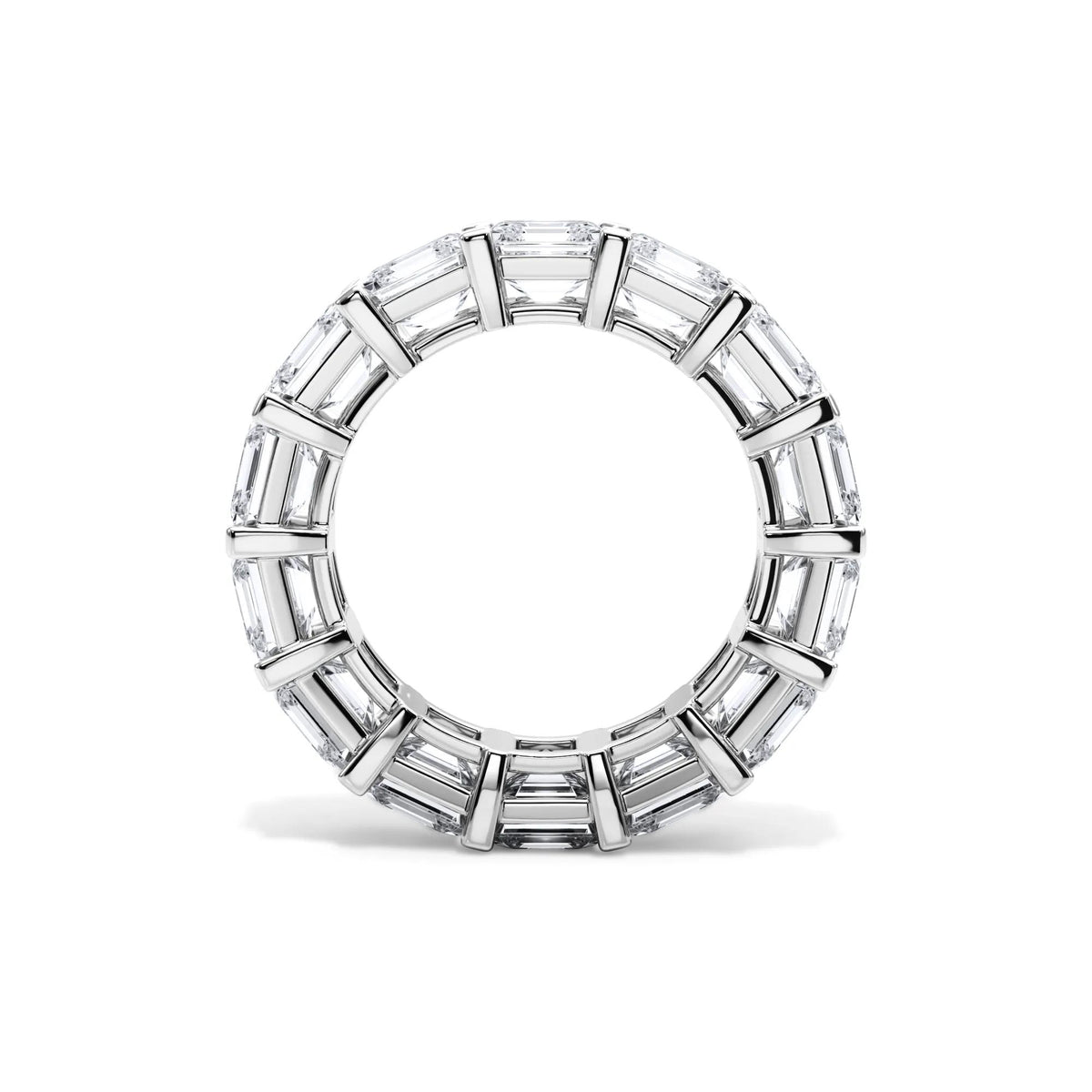 10 1/2 CT. Tw. Lab Grown Diamond Asscher-Cut Eternity Band Ring 18K White Gold Size 5.5 3mm