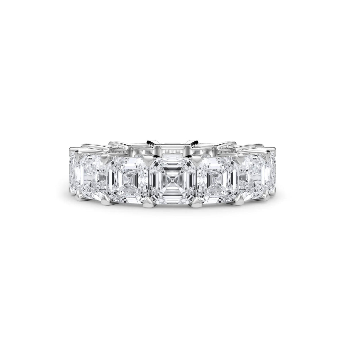 10 1/2 CT. Tw. Lab Grown Diamond Asscher-Cut Eternity Band Ring 18K White Gold Size 5.5 3mm