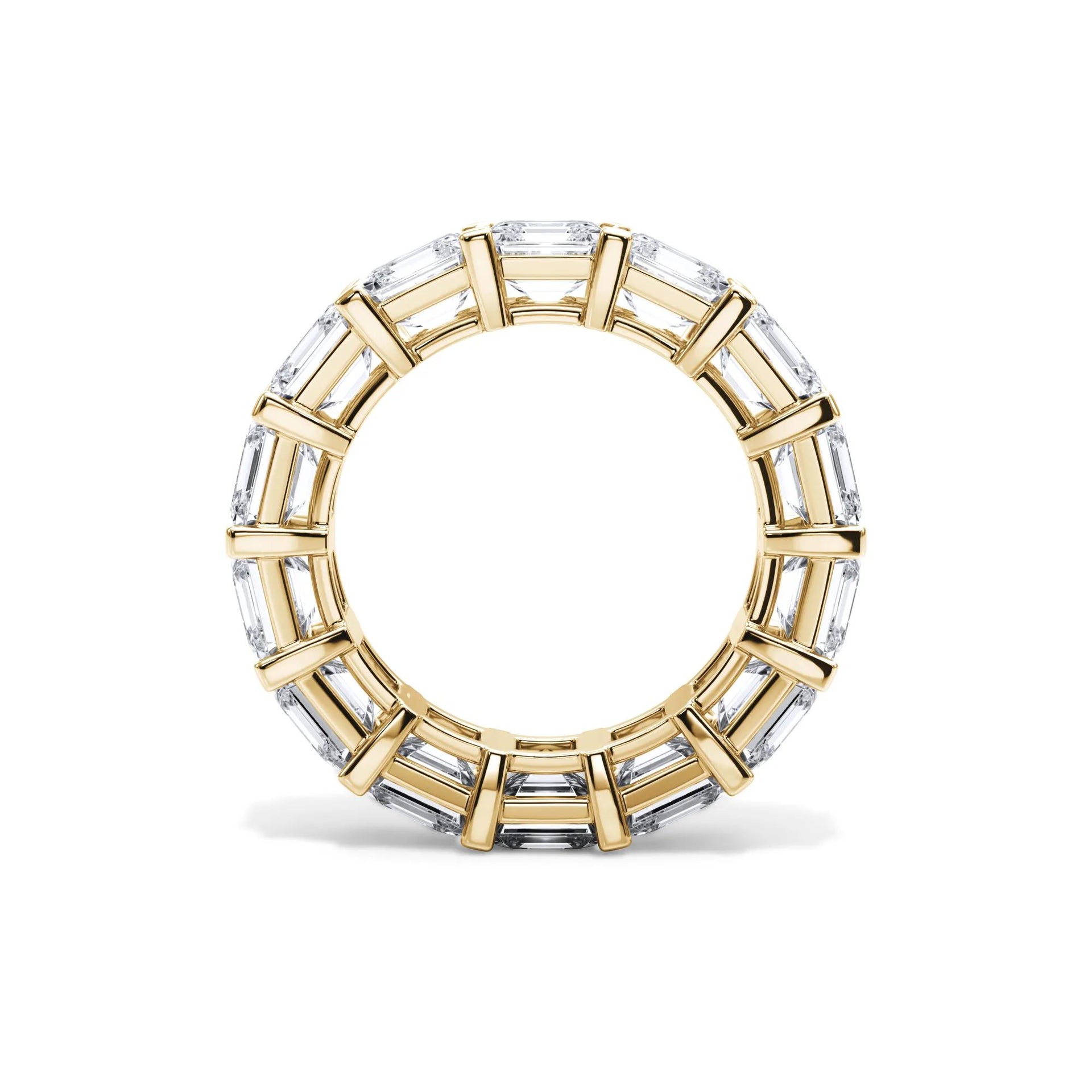 10 1/2 CT. Tw. Lab Grown Diamond Asscher-Cut Eternity Band Ring 18K Yellow Gold Size 4.5 3mm