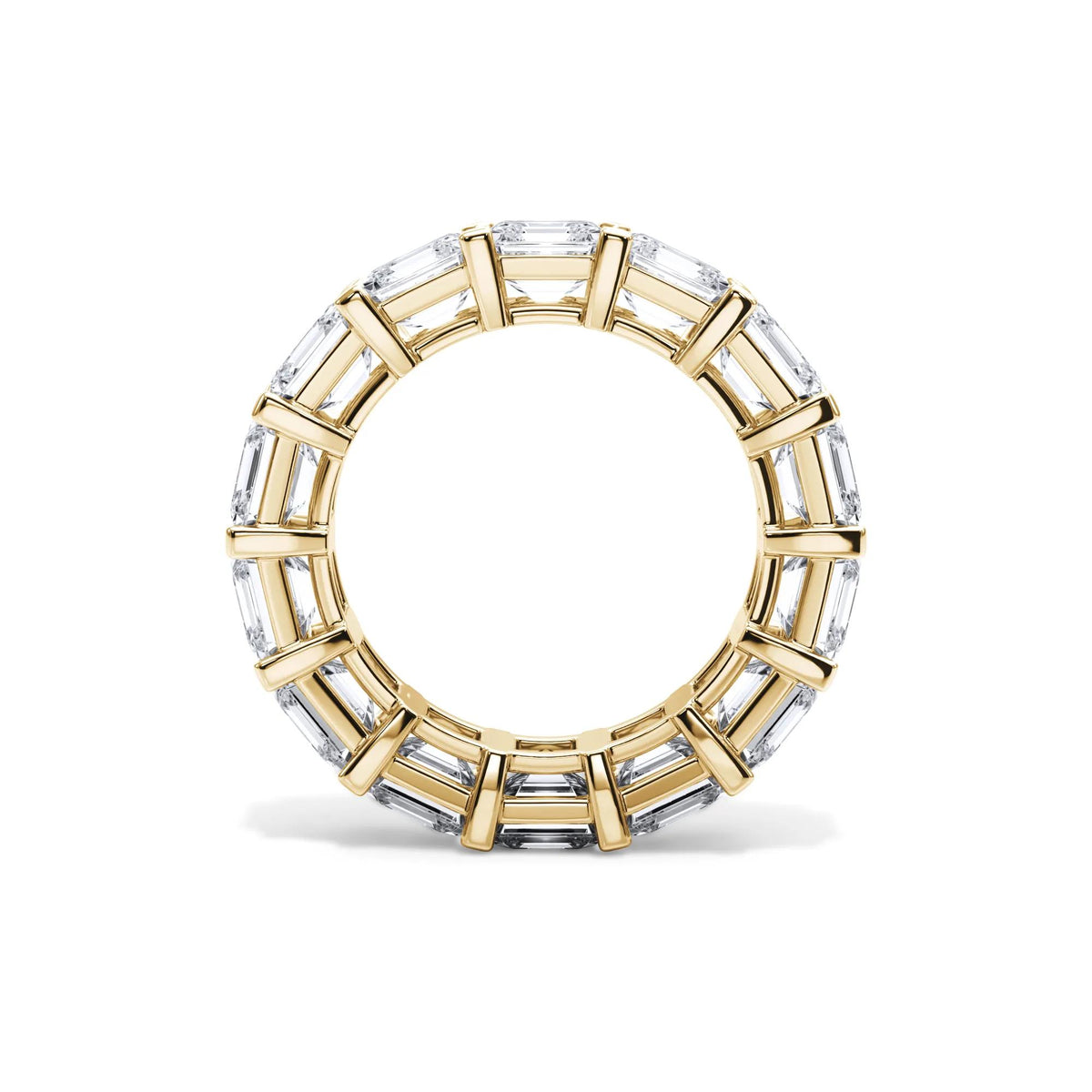 10 1/2 CT. Tw. Lab Grown Diamond Asscher-Cut Eternity Band Ring 18K Yellow Gold Size 7.5 3mm