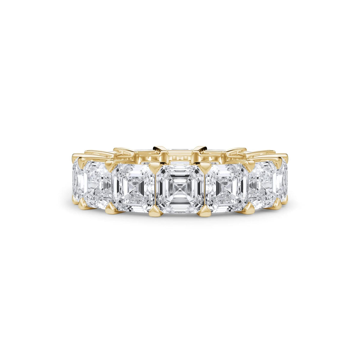 10 1/2 CT. Tw. Lab Grown Diamond Asscher-Cut Eternity Band Ring 18K Yellow Gold Size 7.5 3mm