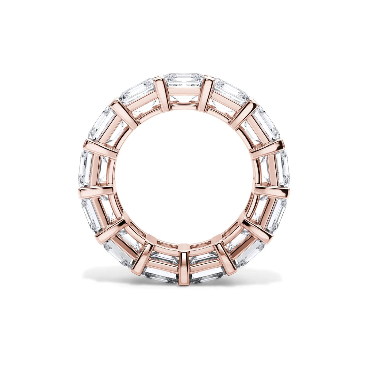 13 CT. Tw. Lab Grown Diamond Asscher-Cut Eternity Band Ring 18K Rose Gold Size 6.5 3mm