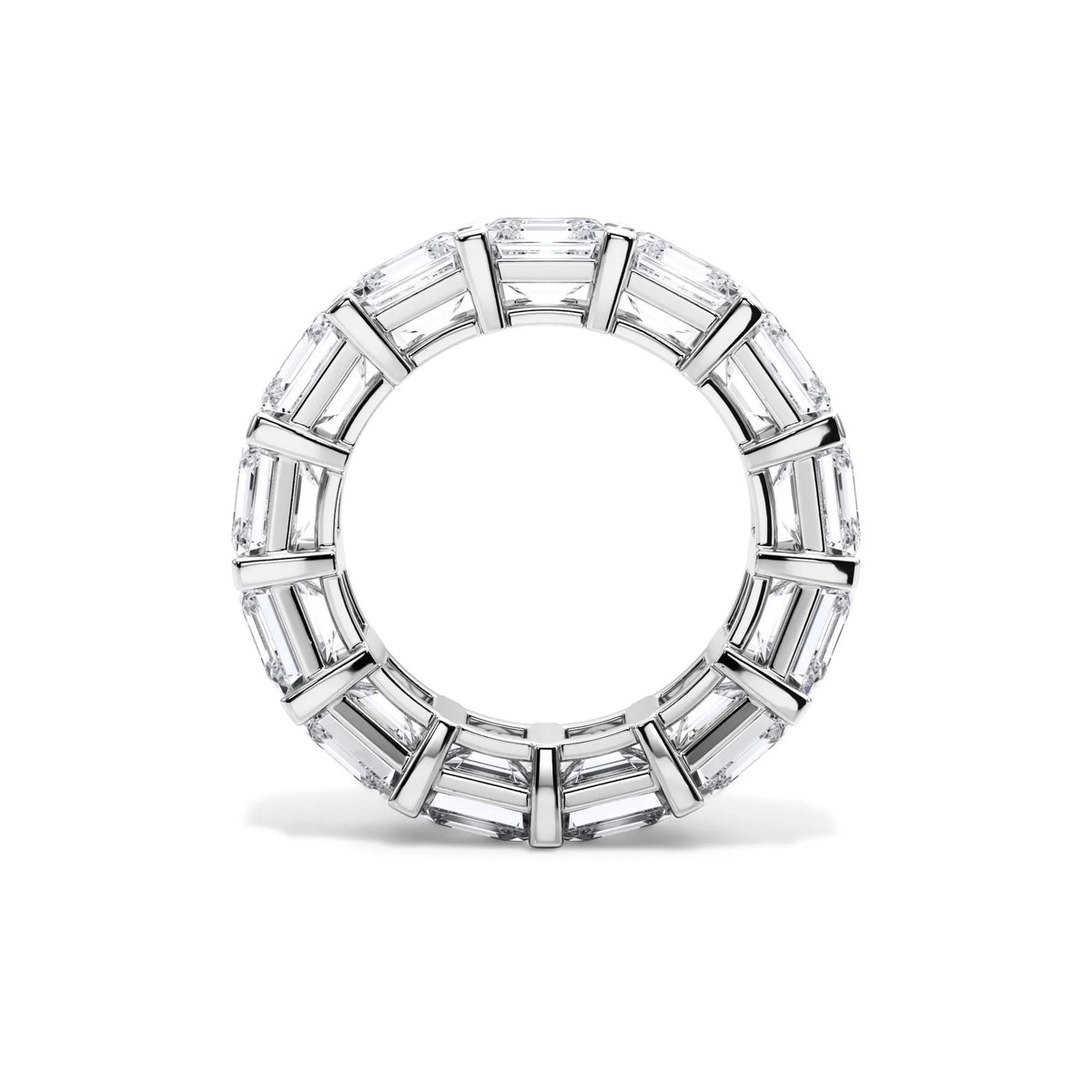 13 CT. Tw. Lab Grown Diamond Asscher-Cut Eternity Band Ring 18K White Gold Size 9 3mm