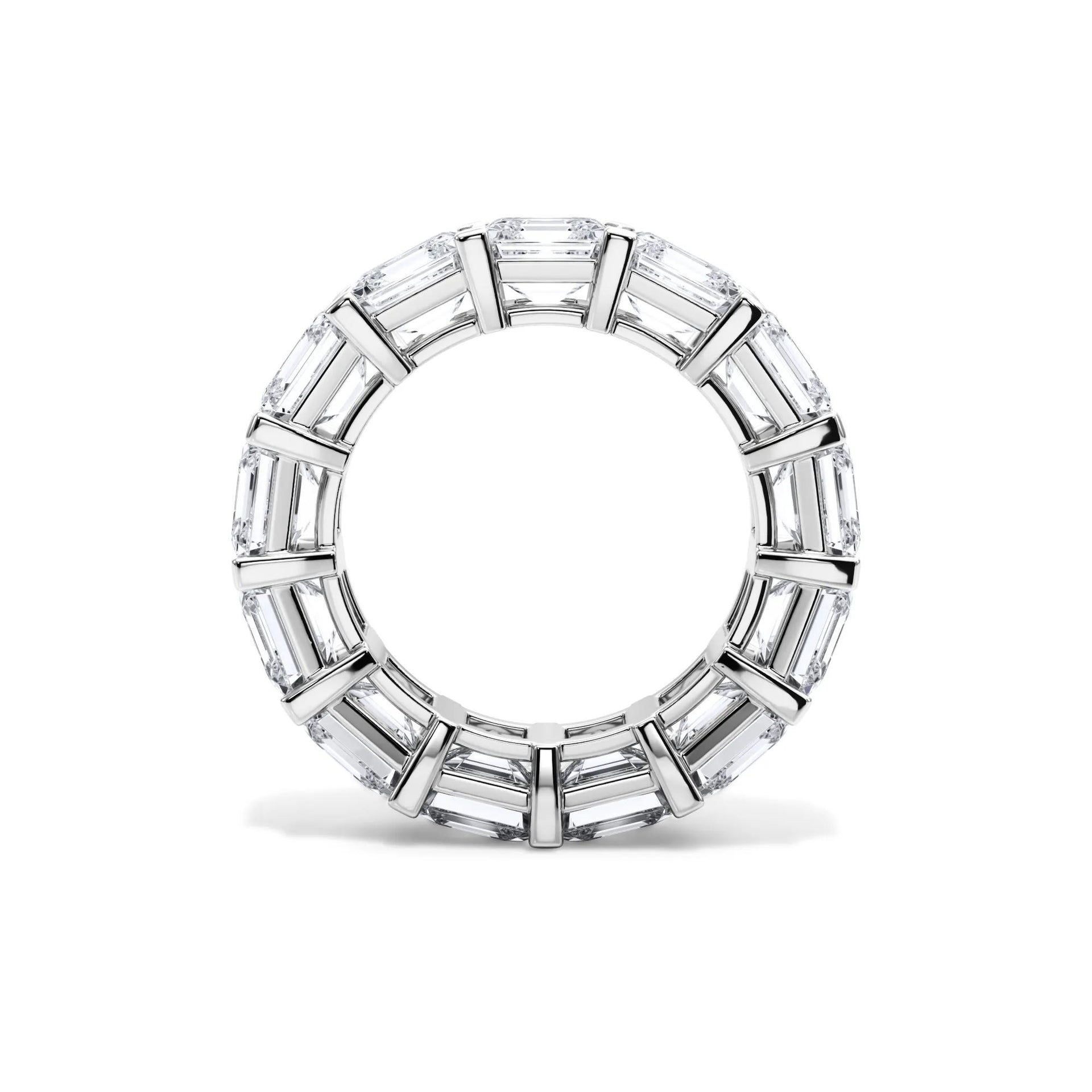13 CT. Tw. Lab Grown Diamond Asscher-Cut Eternity Band Ring Platinum White Size 9 3mm