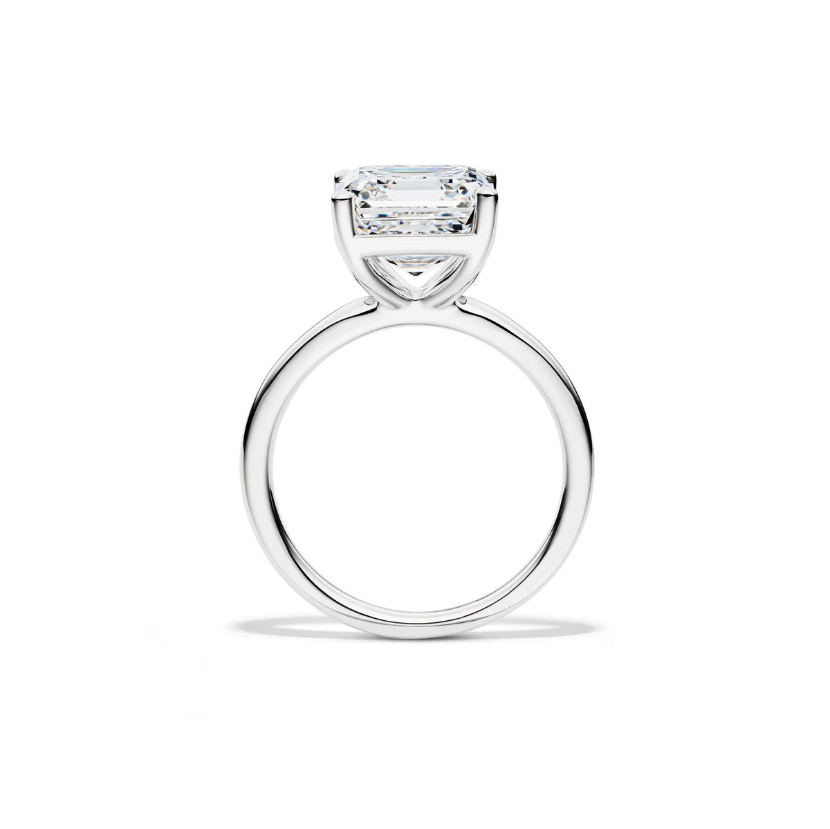 Lab Grown Diamond Asscher-Cut Solitaire Engagement Ring 14K White Gold (5 CT.) Size 8 2mm