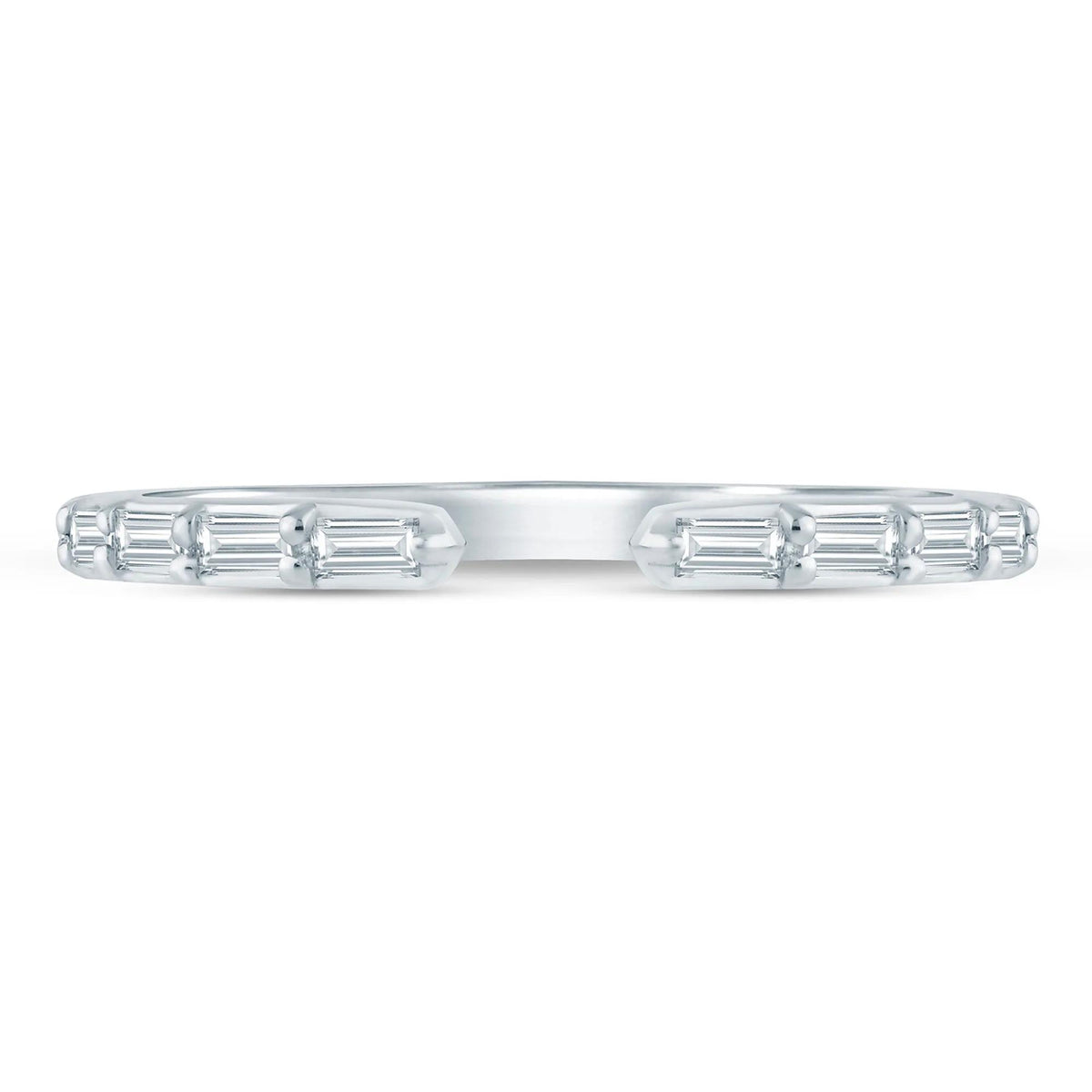 1/5 CT. Tw. Lab Grown Diamond Baguette Open Band Ring 14K White Gold Size 7 1.5mm