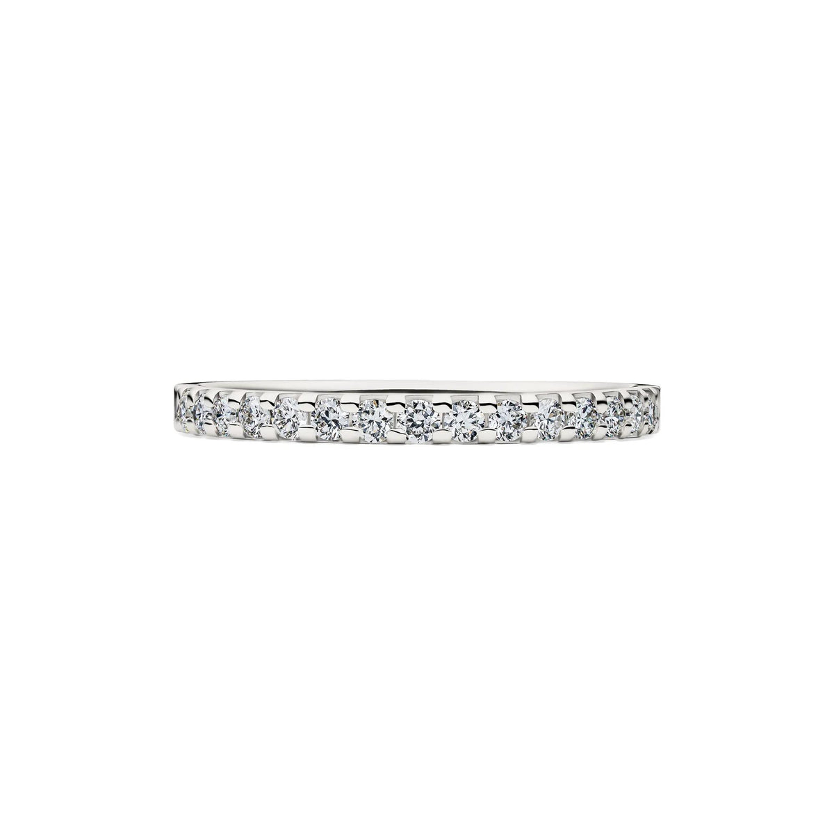 1/4 CT. Tw. Lab Grown Diamond Wedding Band Ring 14K White Gold Round Brilliant Cut Size 5 2mm