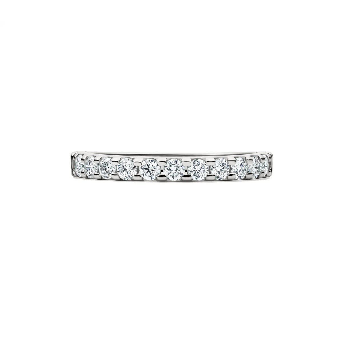 1/2 CT. Tw. Lab Grown Diamond Wedding Band Ring Platinum Round Brilliant Cut White Size 6.5 1.5mm