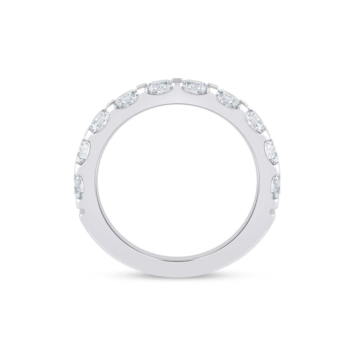 2 CT. Tw. Lab Grown Diamond Wedding Band Ring Platinum Round Brilliant Cut White Size 8.5 2mm