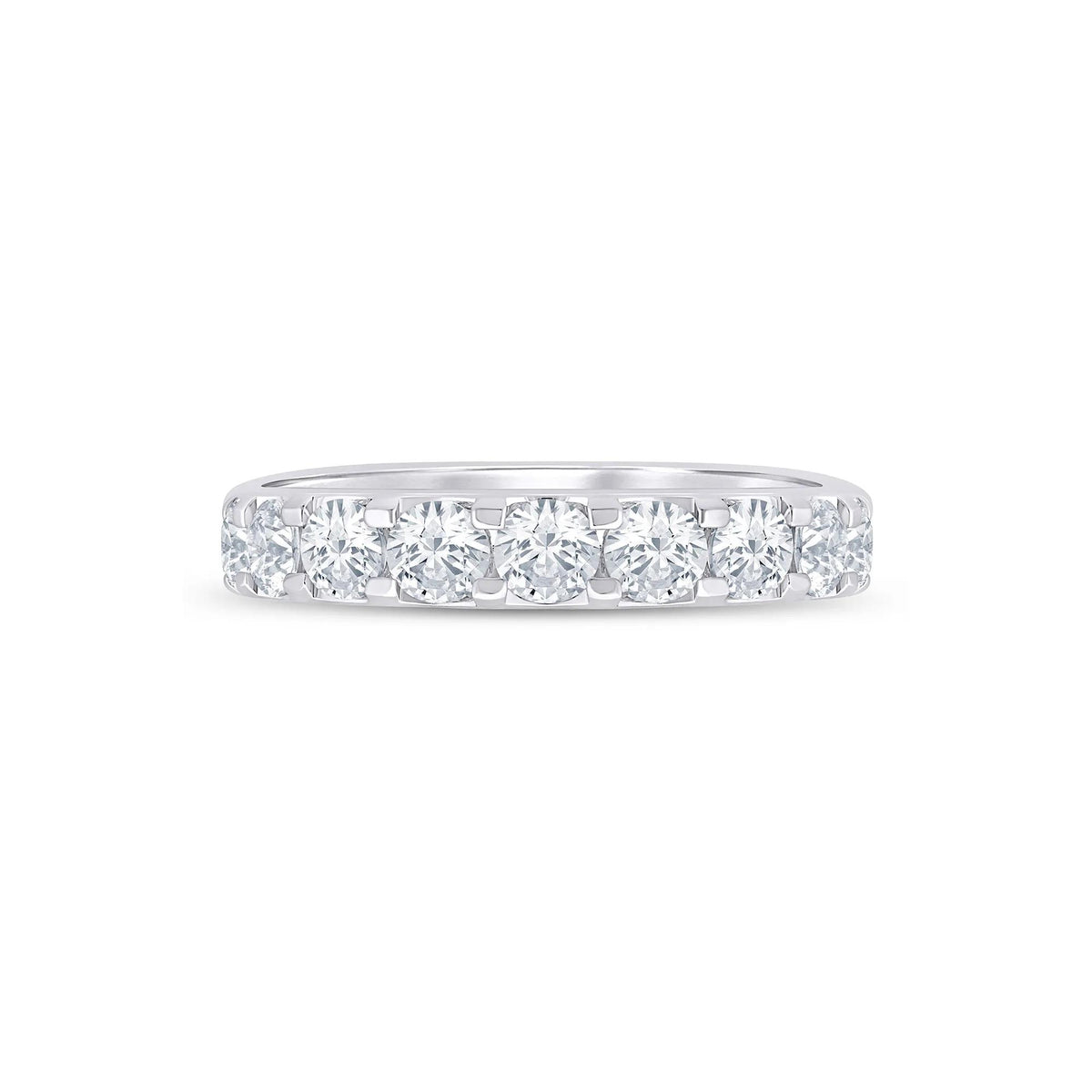 2 CT. Tw. Lab Grown Diamond Wedding Band Ring Platinum Round Brilliant Cut White Size 8.5 2mm