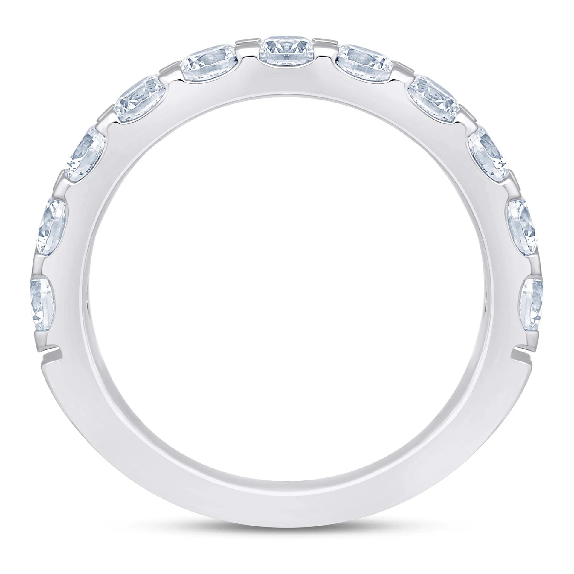 1/2 CT. Tw. Lab Grown Diamond Anniversary Band Ring Platinum White Size 9 2mm