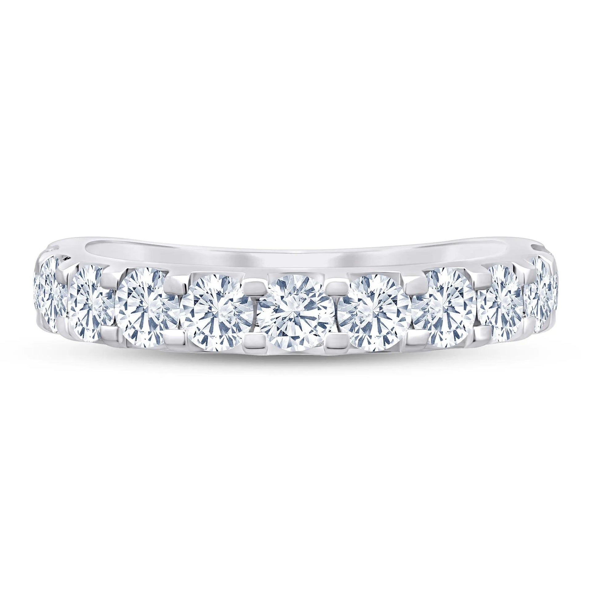 1/2 CT. Tw. Lab Grown Diamond Anniversary Band Ring Platinum White Size 9 2mm