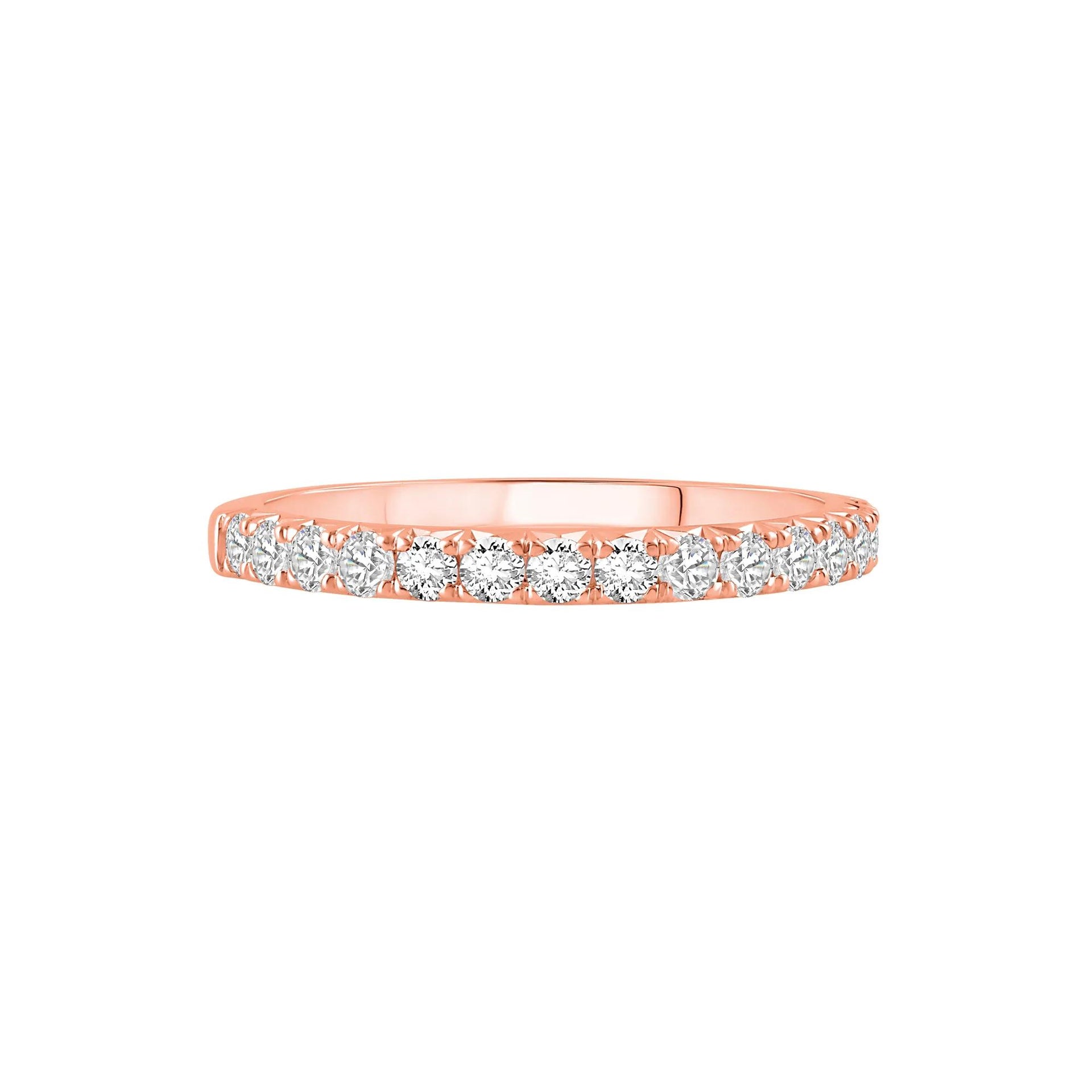 1/2 CT. Tw. Lab Grown Diamond Anniversary Band Ring 14K Rose Gold Round Brilliant Cut Size 6