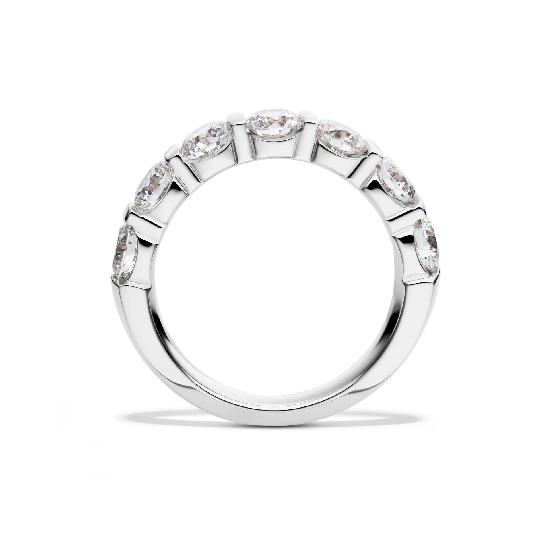 2 CT. Tw. Lab Grown Diamond Bar Set Band Ring 14K White Gold Size 8 2mm