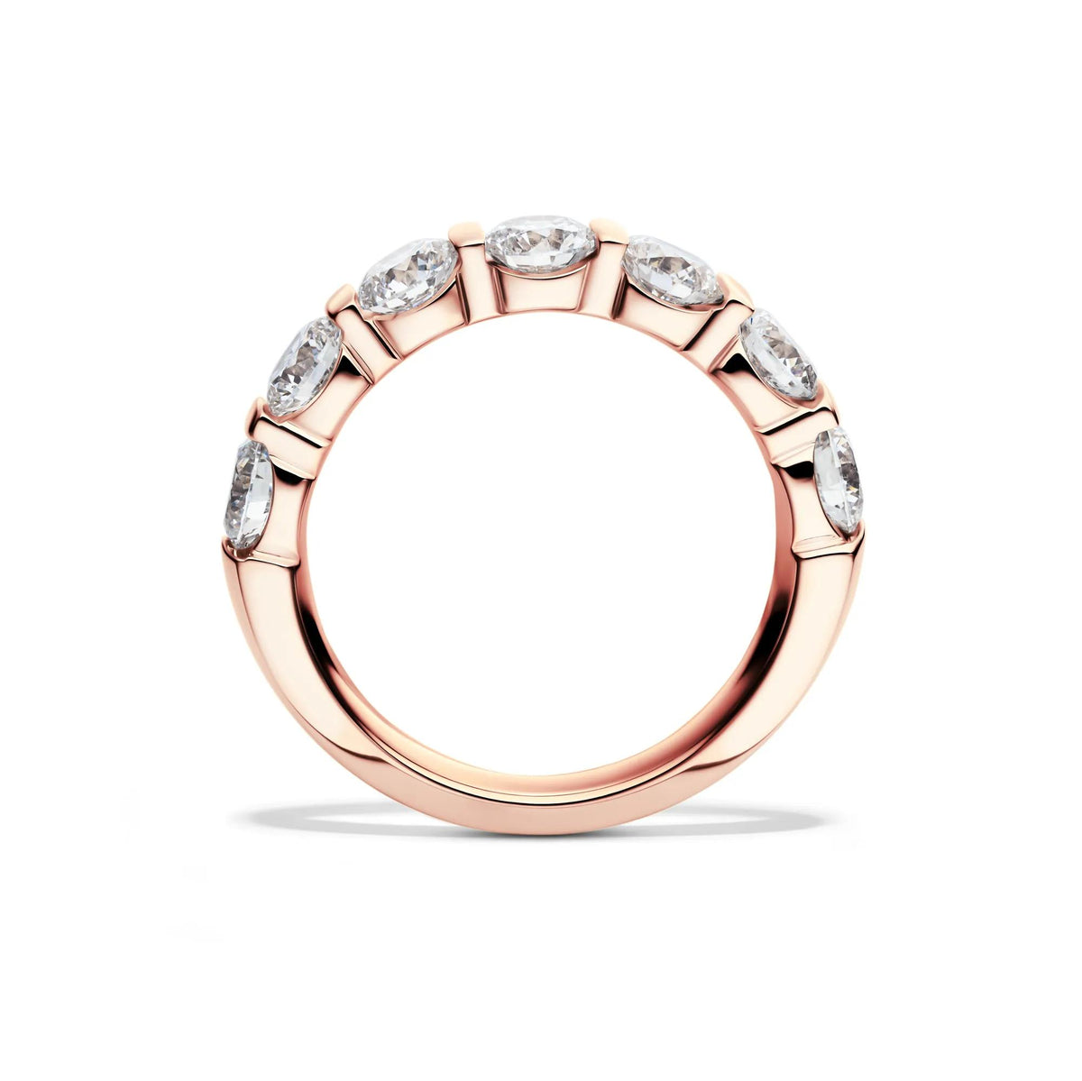 2 CT. Tw. Lab Grown Diamond Wedding Band Ring 14K Rose Gold Round Brilliant Cut Size 8.5 2mm