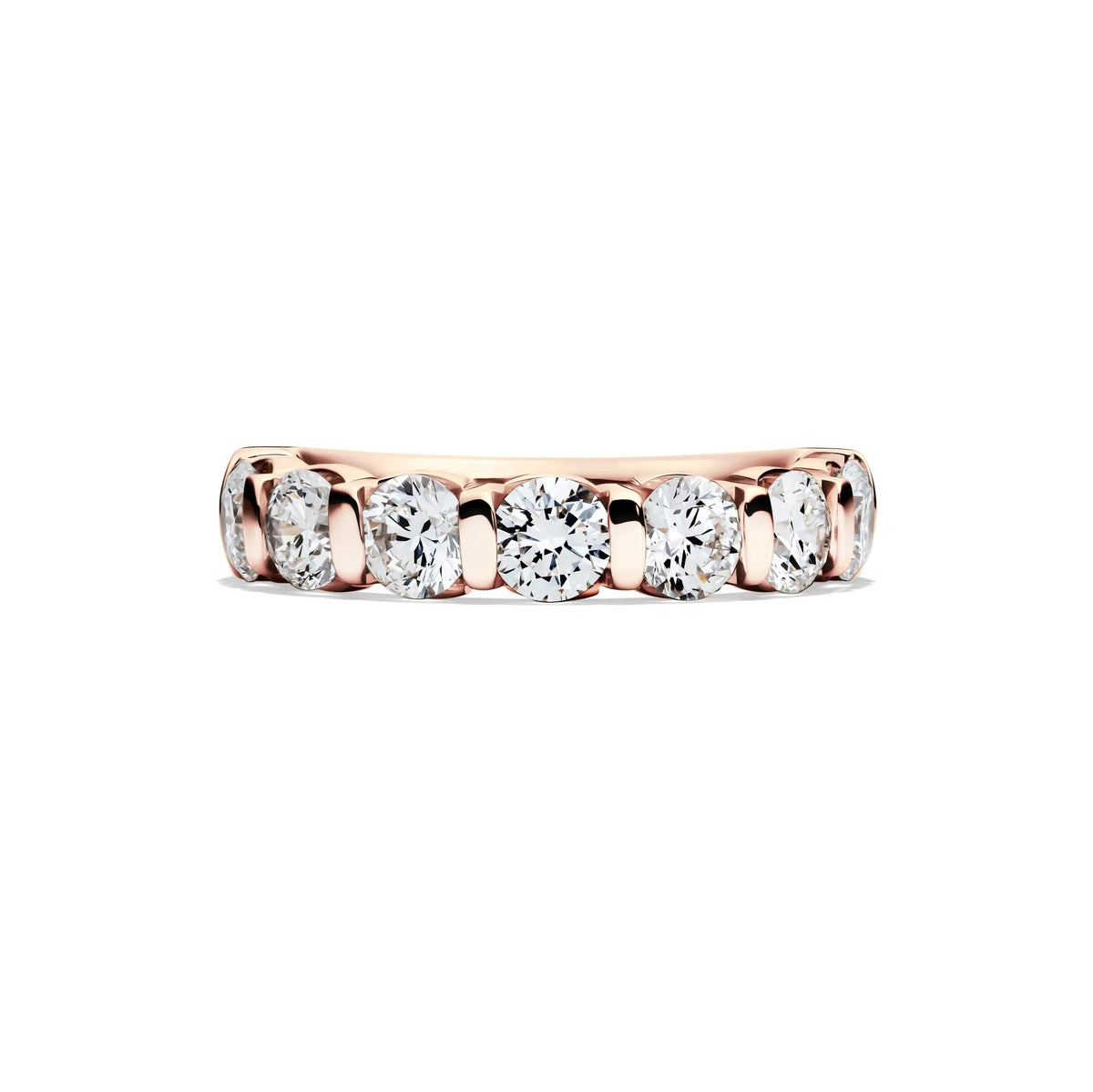 2 CT. Tw. Lab Grown Diamond Wedding Band Ring 14K Rose Gold Round Brilliant Cut Size 8.5 2mm