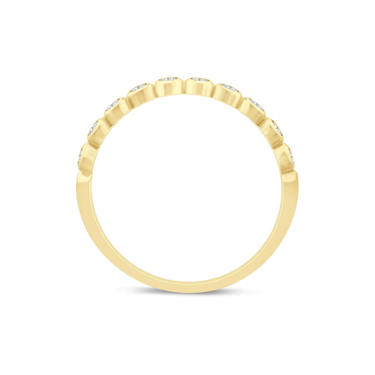 1/4 CT. Tw. Lab Grown Diamond Bezel-Set Stack Band Ring 10K Yellow Gold Size 6.5 1mm