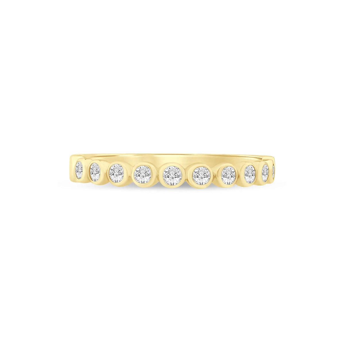 1/4 CT. Tw. Lab Grown Diamond Bezel-Set Stack Band Ring 10K Yellow Gold Size 6.5 1mm