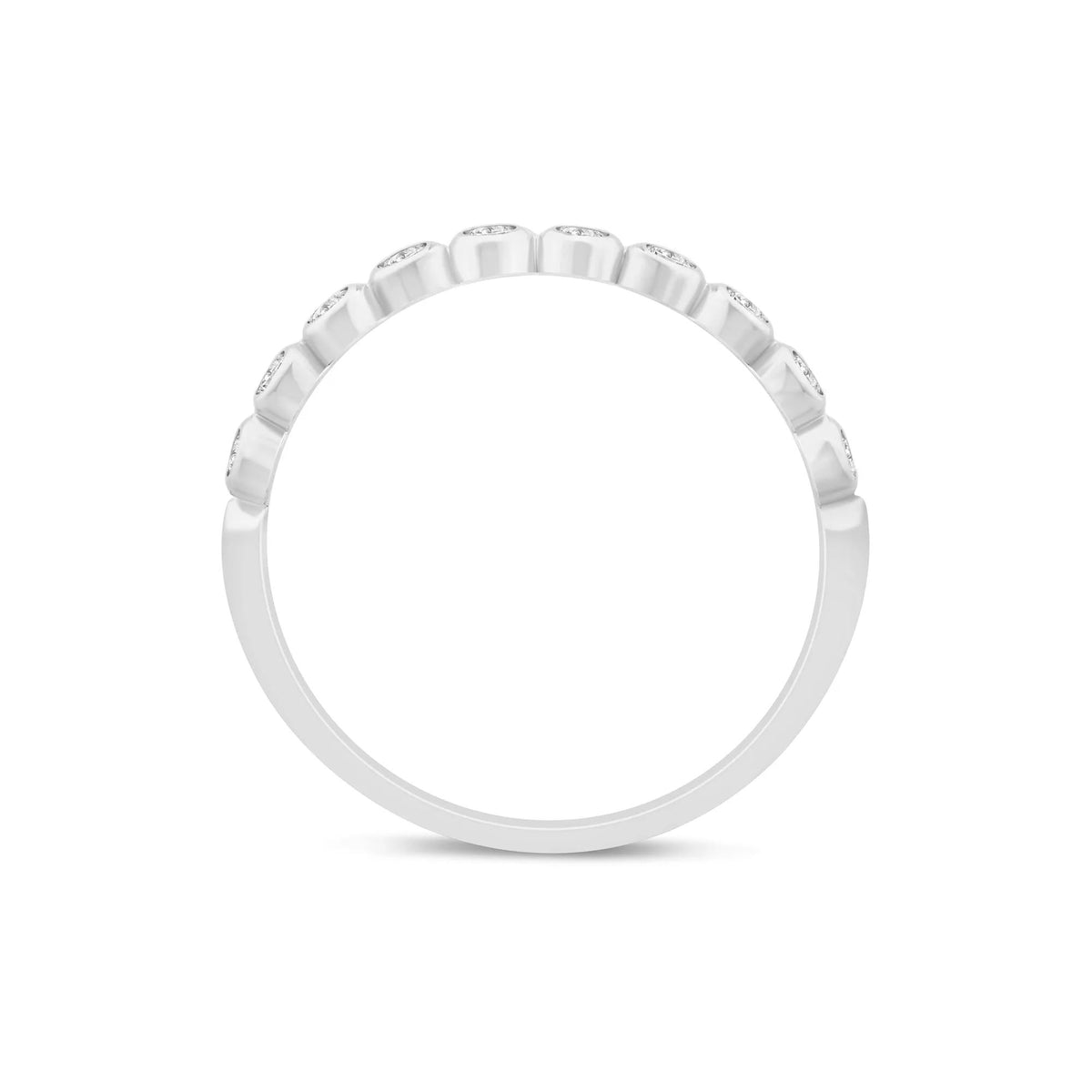 1/4 CT. Tw. Lab Grown Diamond Bezel-Set Stack Band Ring 10K White Gold Size 9 1mm