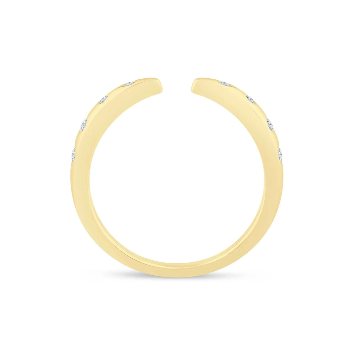 1/10 CT. Tw. Lab Grown Diamond Burnished Open Band Ring 14K Yellow Gold Size 7 1.5mm