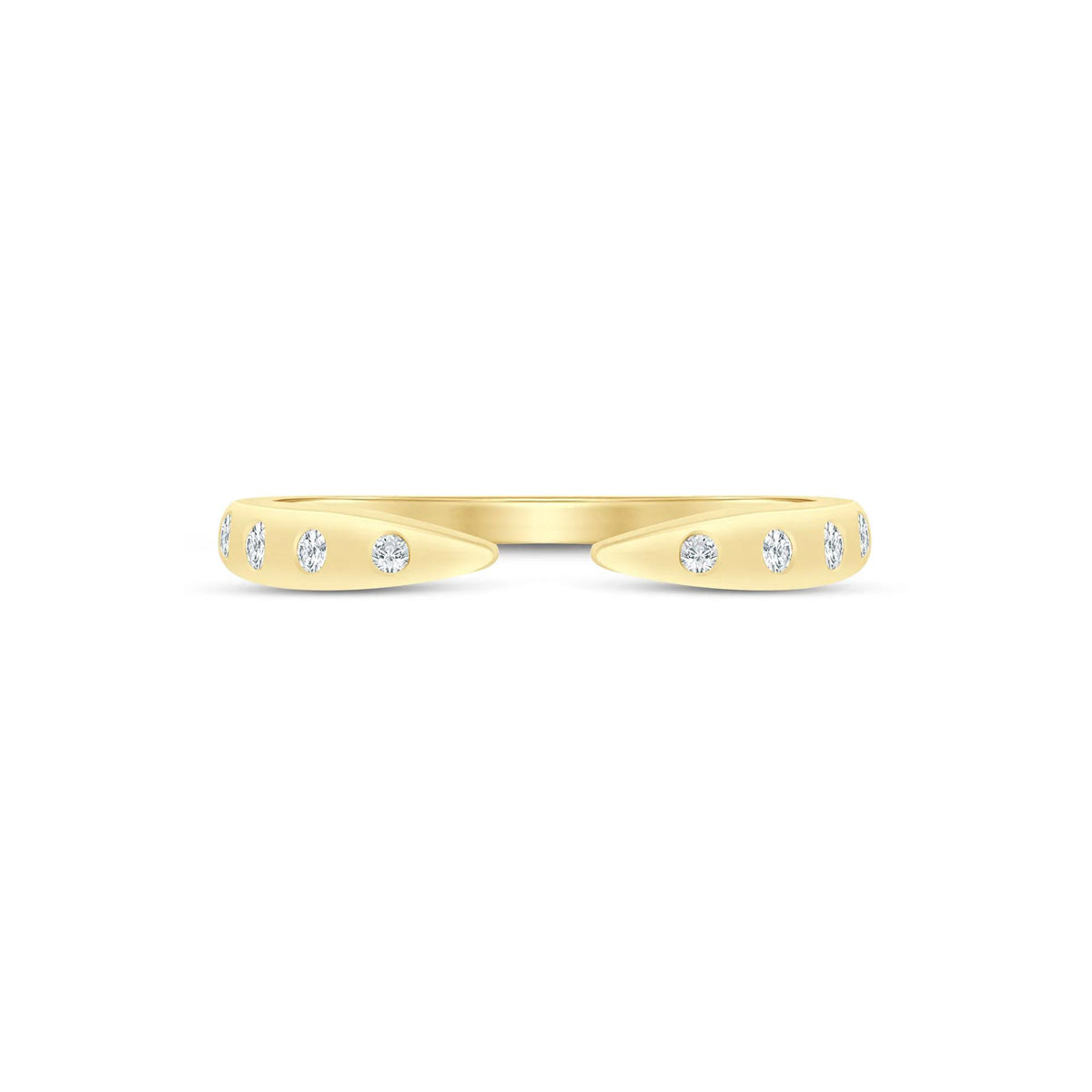1/10 CT. Tw. Lab Grown Diamond Burnished Open Band Ring 14K Yellow Gold Size 7 1.5mm