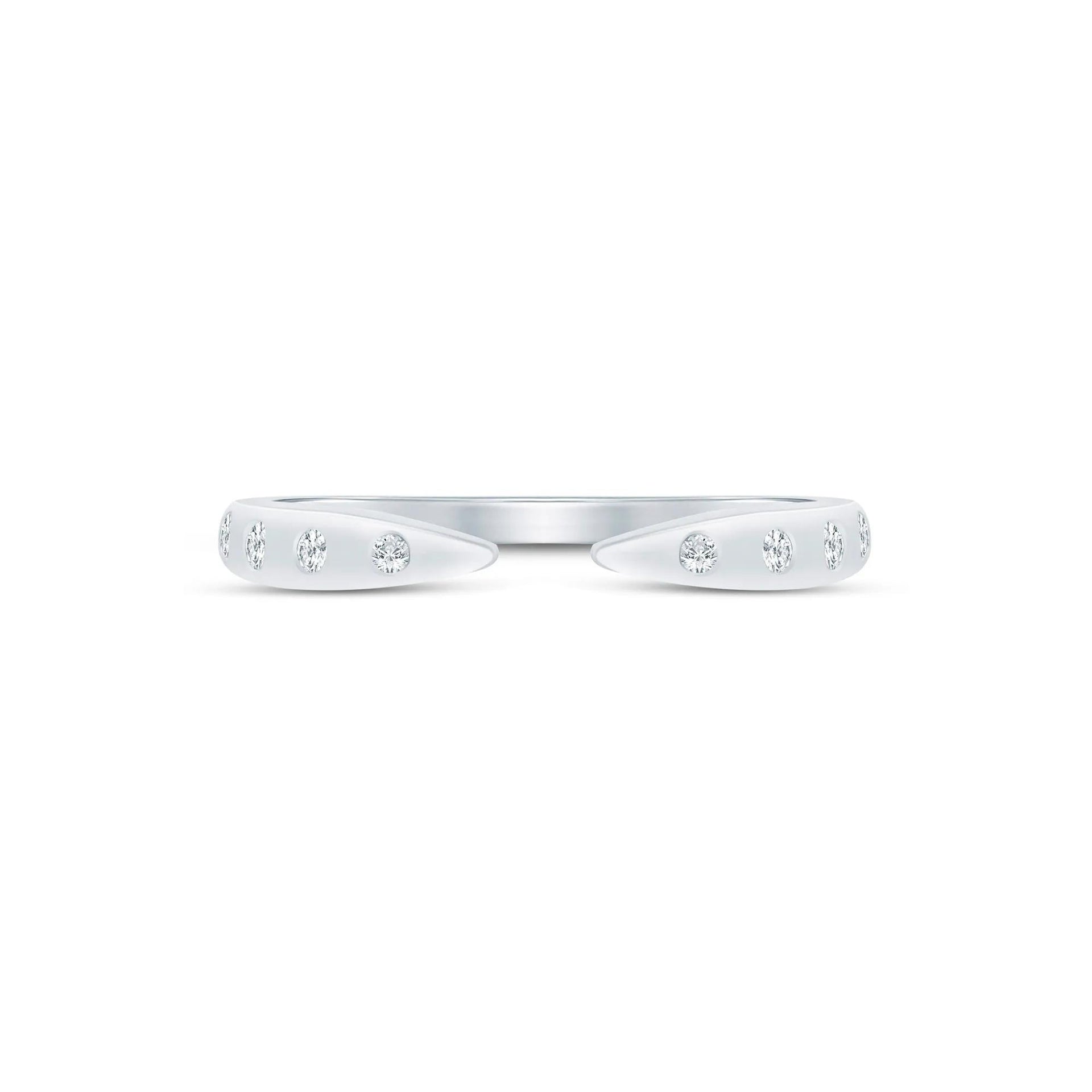1/10 CT. Tw. Lab Grown Diamond Burnished Open Band Ring 14K White Gold Size 8.5 1.5mm