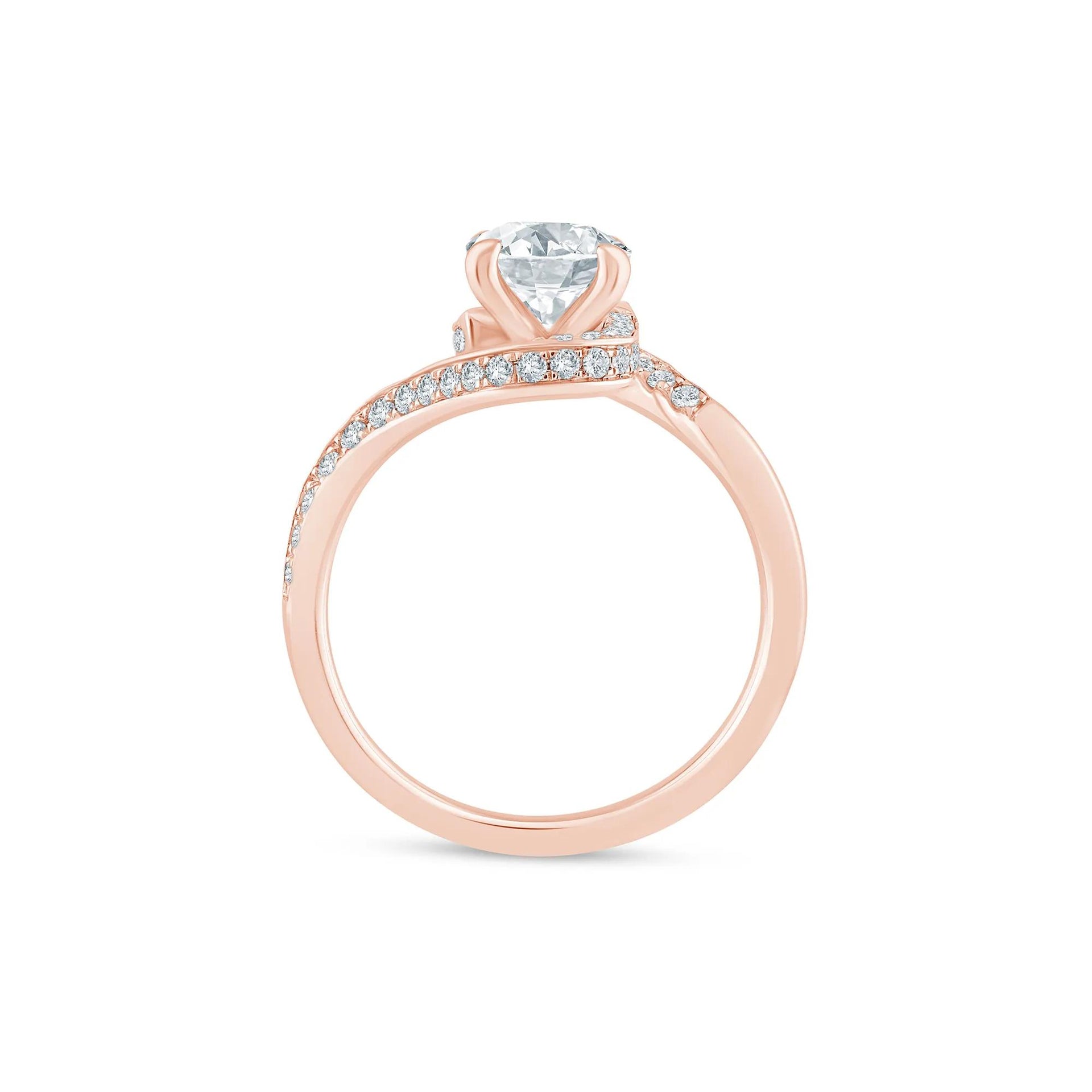 2 1/2 CT. Tw. Lab Grown Diamond Bypass Engagement Ring 14K Rose Gold Size 6.5