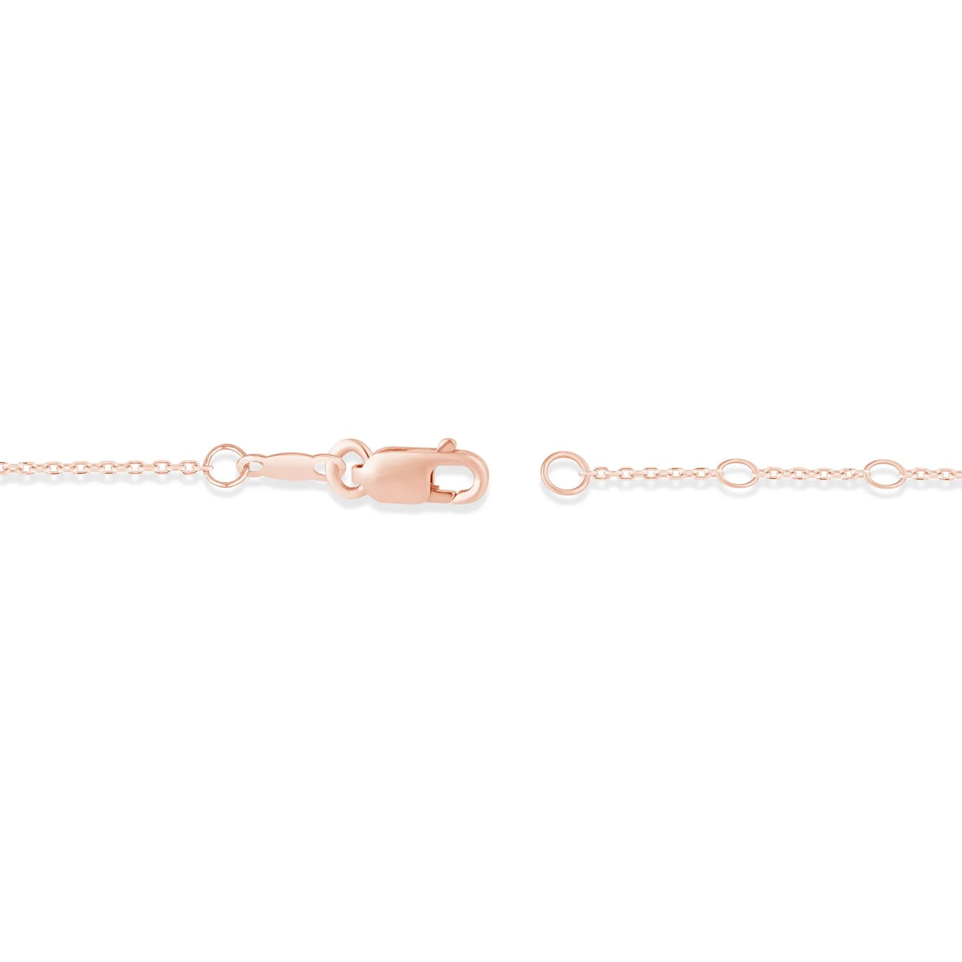 1 CT. Tw. Lab Grown Diamond Cable Chain Bracelet 10K Rose Gold Size 3.00mm
