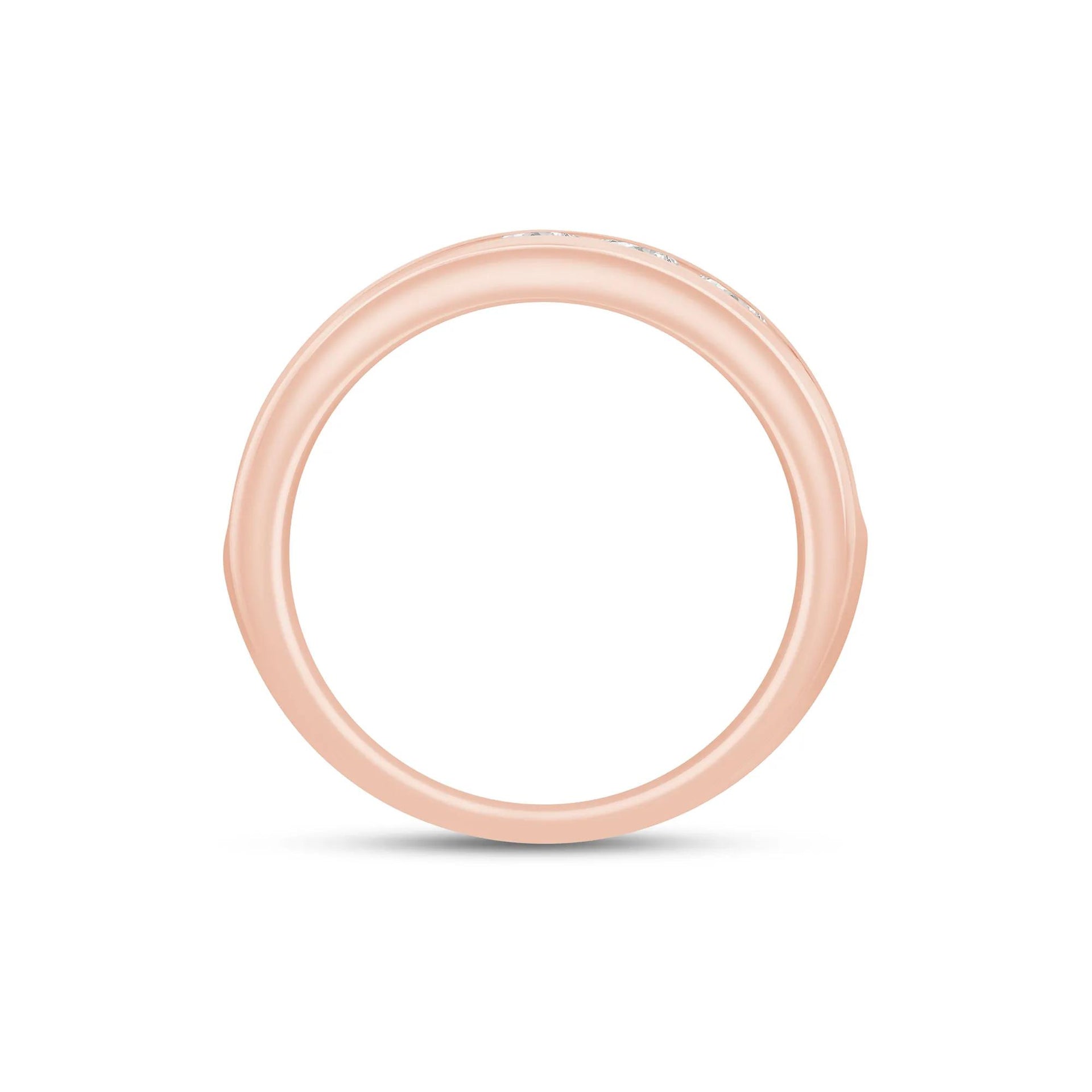 1/2 CT. Tw. Lab Grown Diamond Channel-Set Band Ring 14K Rose Gold Size 7.5 4.5mm