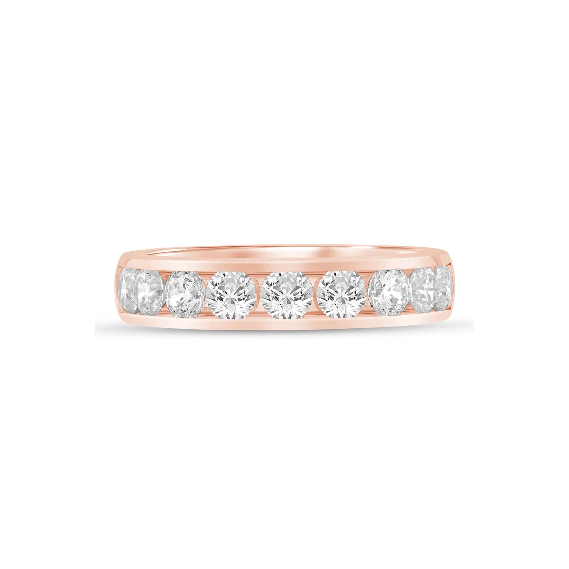 1/2 CT. Tw. Lab Grown Diamond Channel-Set Band Ring 14K Rose Gold Size 7.5 4.5mm