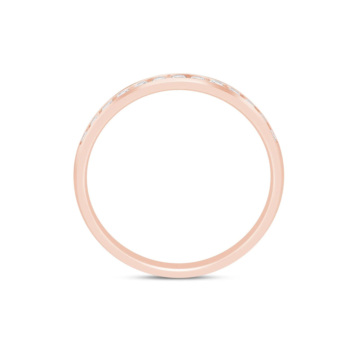 1/4 CT. Tw. Lab Grown Diamond Channel-Set Band Ring 14K Rose Gold Size 7.5 2mm