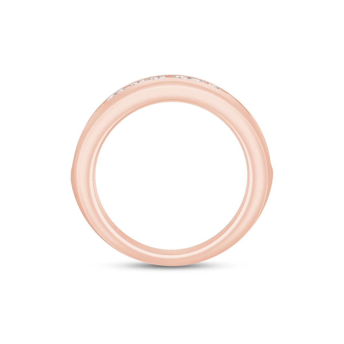 2 CT. Tw. Lab Grown Diamond Channel-Set Band Ring 14K Rose Gold Size 7.5 5mm