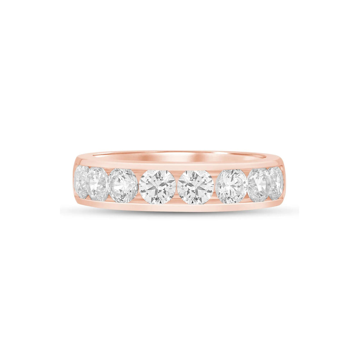 2 CT. Tw. Lab Grown Diamond Channel-Set Band Ring 14K Rose Gold Size 7.5 5mm