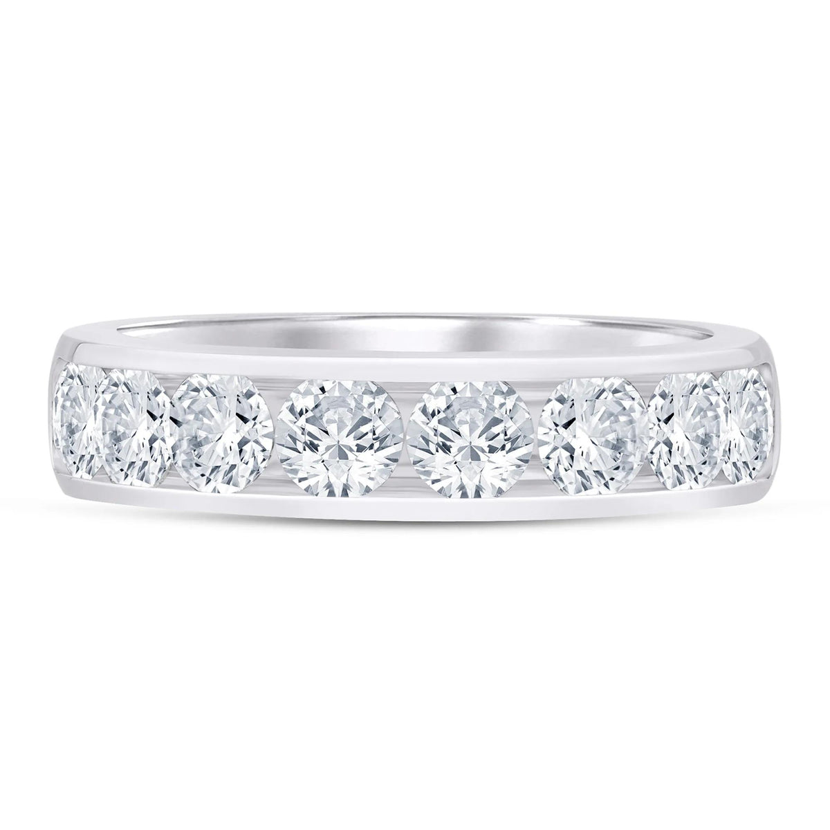2 CT. Tw. Lab Grown Diamond Channel-Set Band Ring Platinum White Size 6 5mm