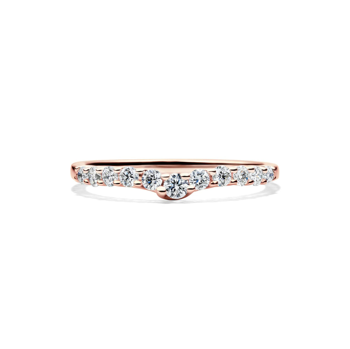 1/3 CT. Tw. Lab Grown Diamond Chevron Band Ring 14K Rose Gold Size 6 1mm