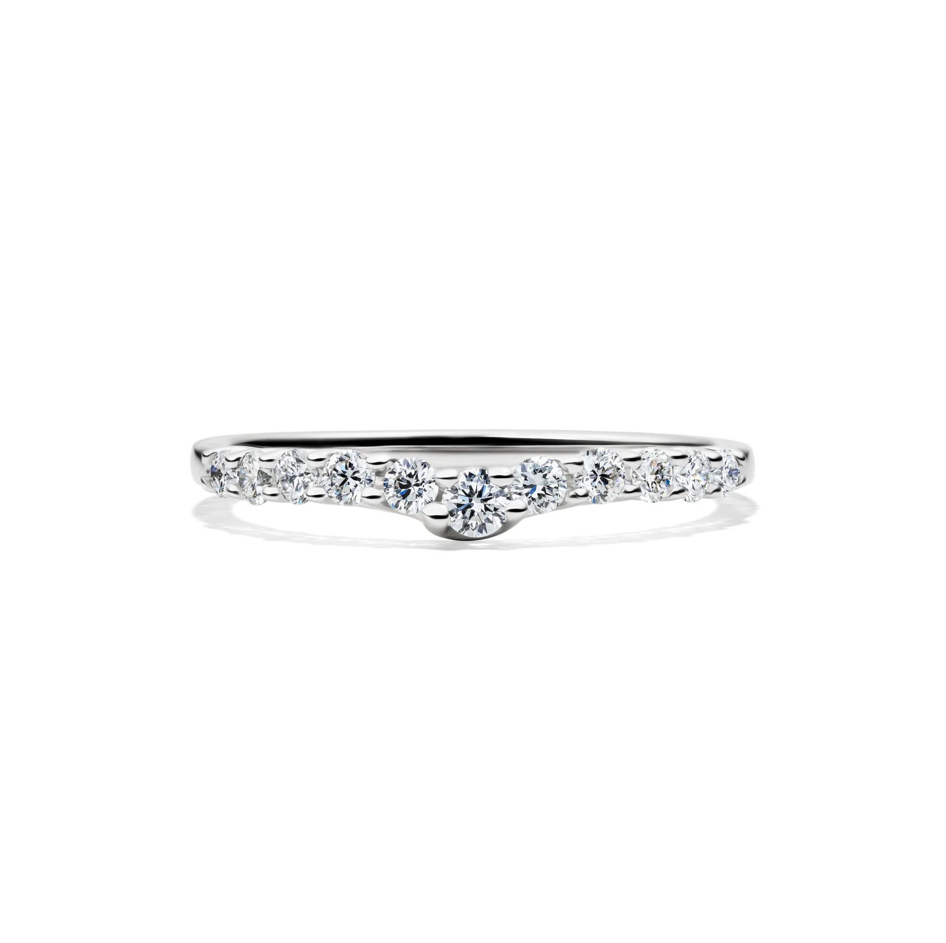 1/3 CT. Tw. Lab Grown Diamond Chevron Band Ring Platinum White Size 8 1.5mm