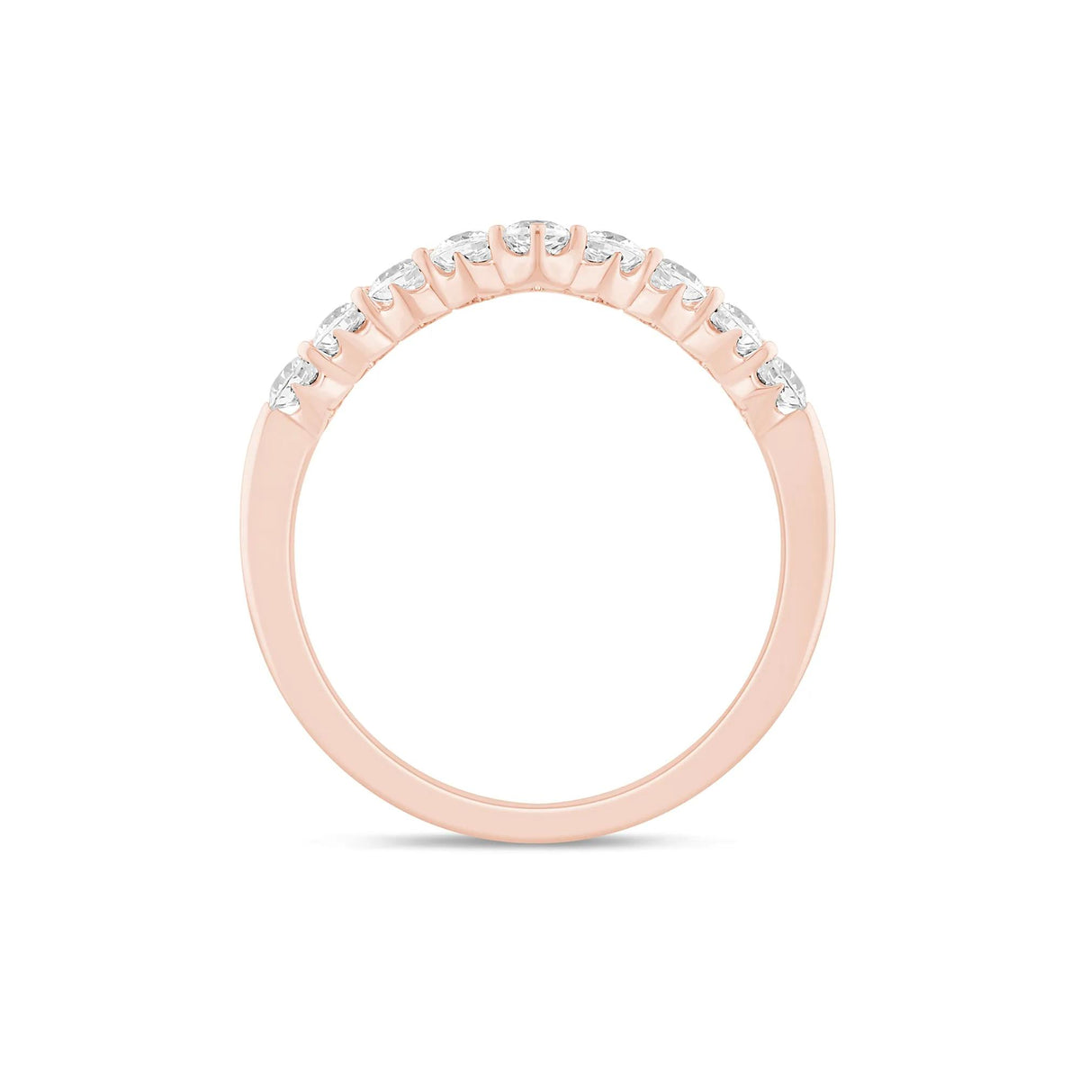 1/2 CT. Tw. Lab Grown Diamond Chevron Band Ring 14K Rose Gold Round Brilliant Cut Size 7 1mm